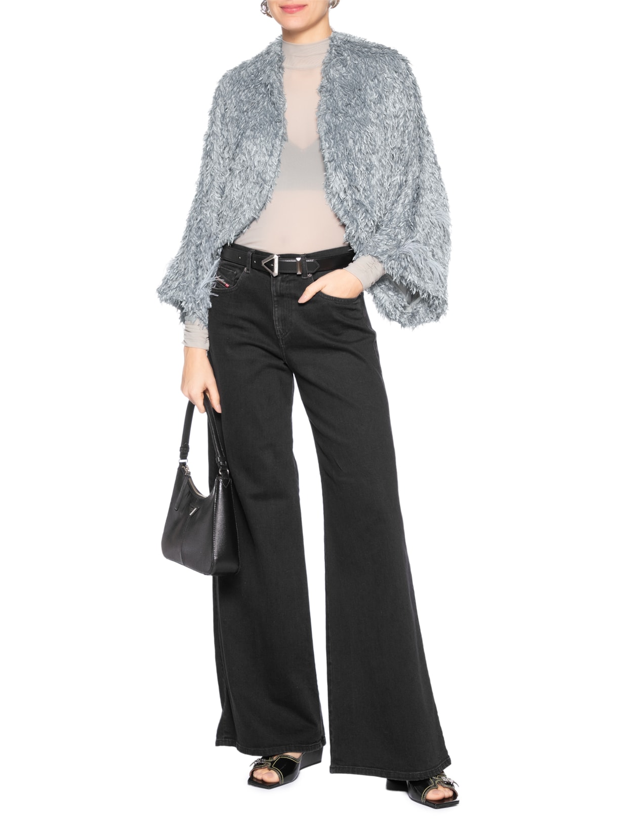 Poncho Feminino Leona Cinza Iorane