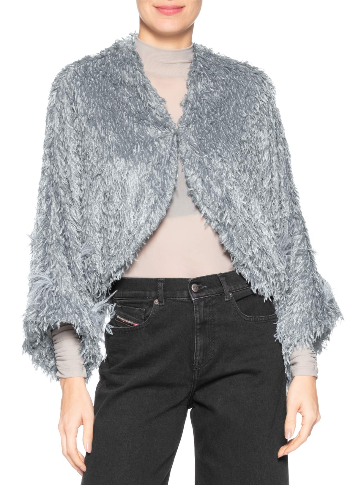 Poncho Feminino Leona Cinza Iorane