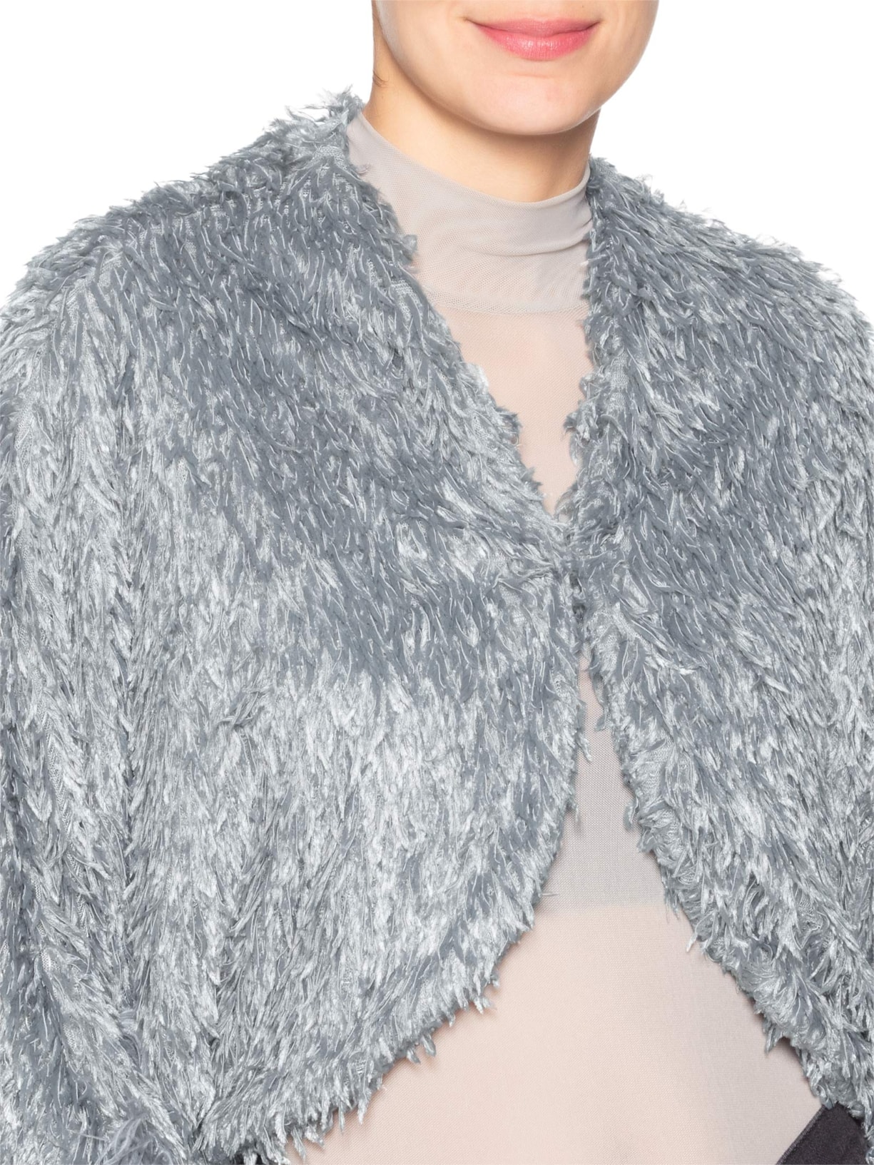 Poncho Feminino Leona Cinza Iorane