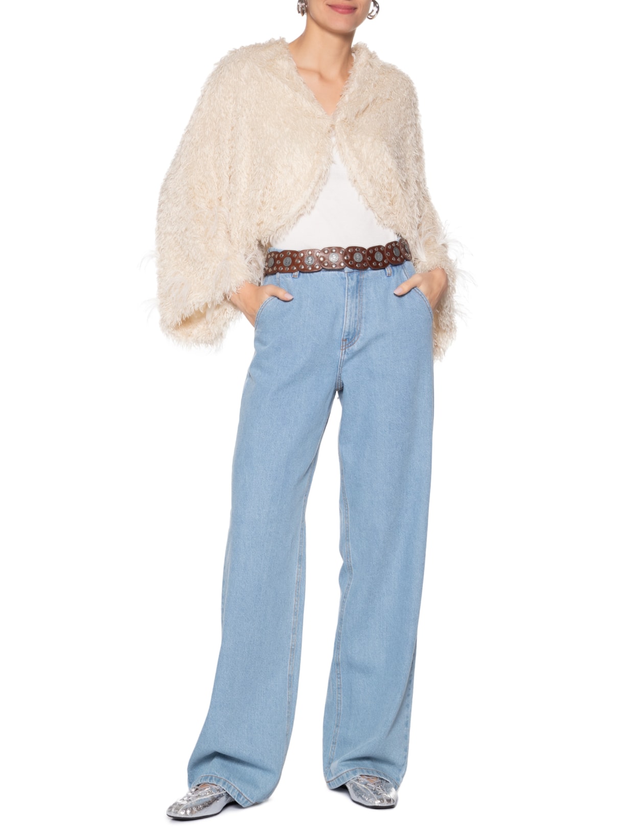 Poncho Feminino Leona Off White Iorane