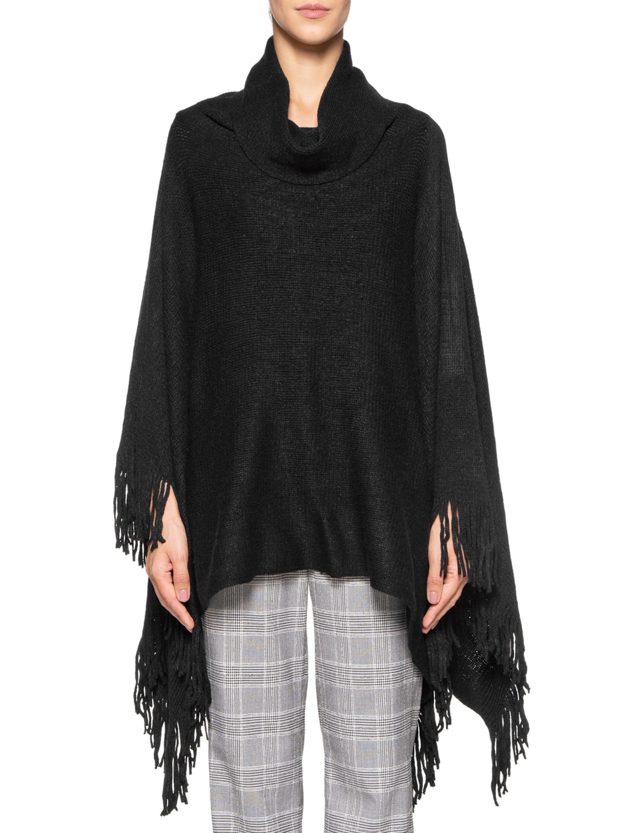 Poncho Feminino Monica Black Preto  Le Lis