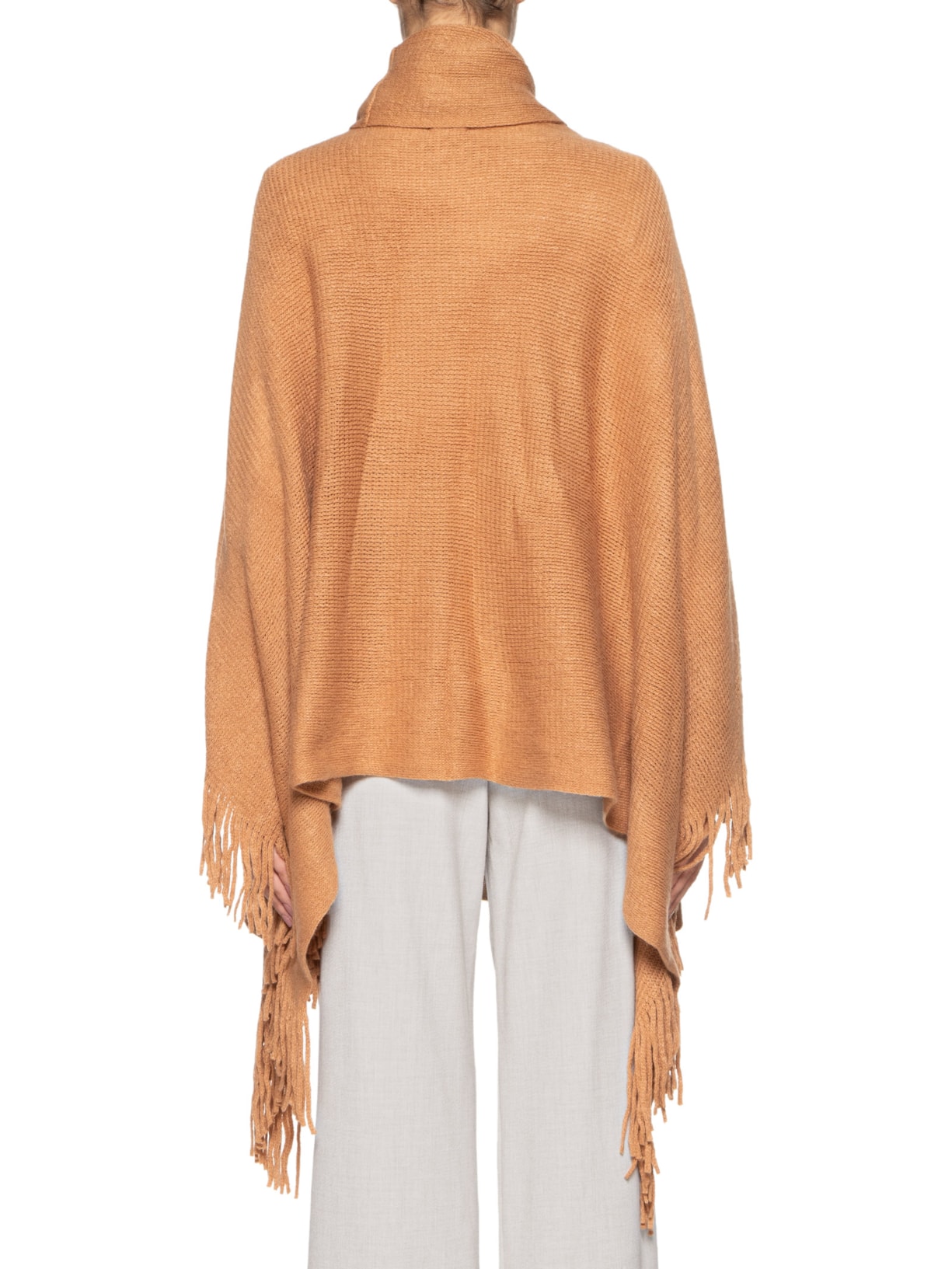 Poncho Feminino Monica Caramelo Marrom Le Lis