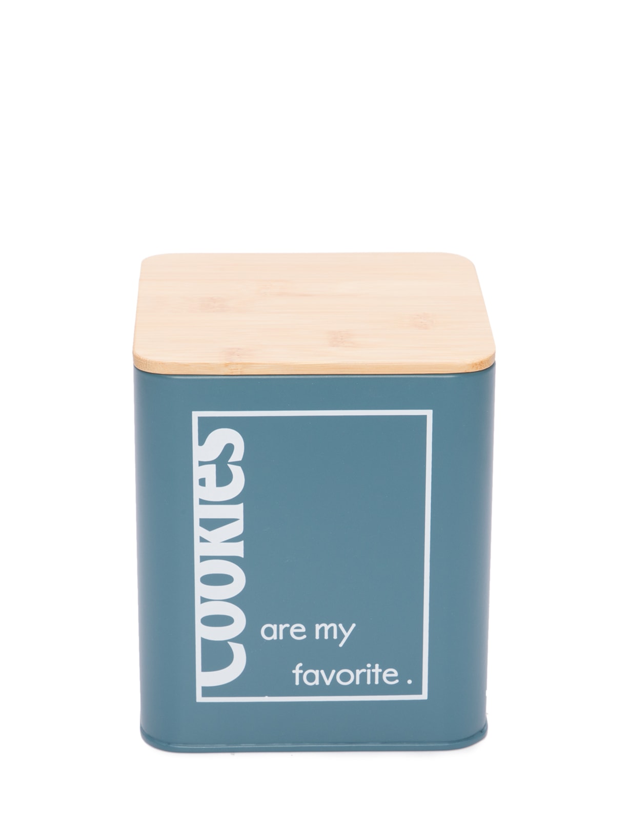 Porta Biscoitos Tampa De Bambu Em Metal Verde '2Home