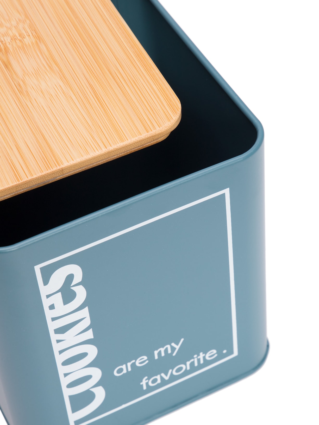 Porta Biscoitos Tampa De Bambu Em Metal Verde '2Home