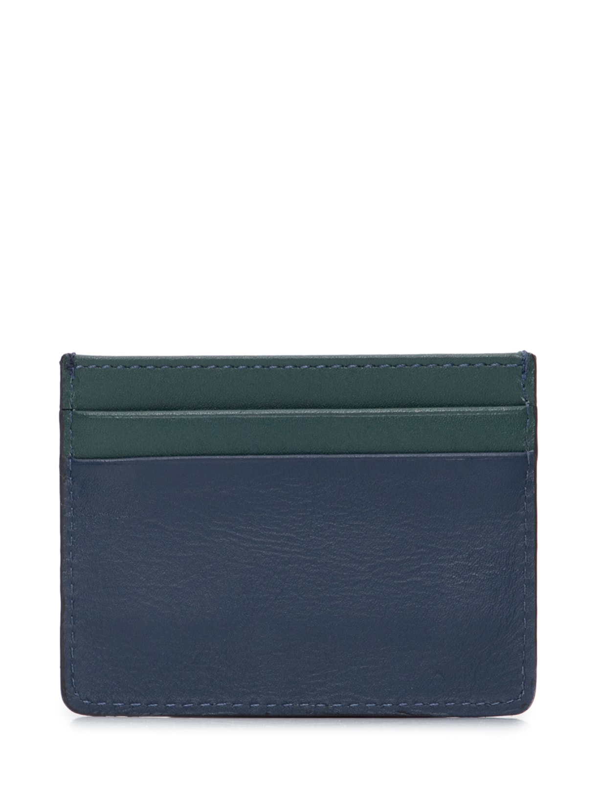 Porta Cartão Feminino Bicolor De Couro Azul '2Essential