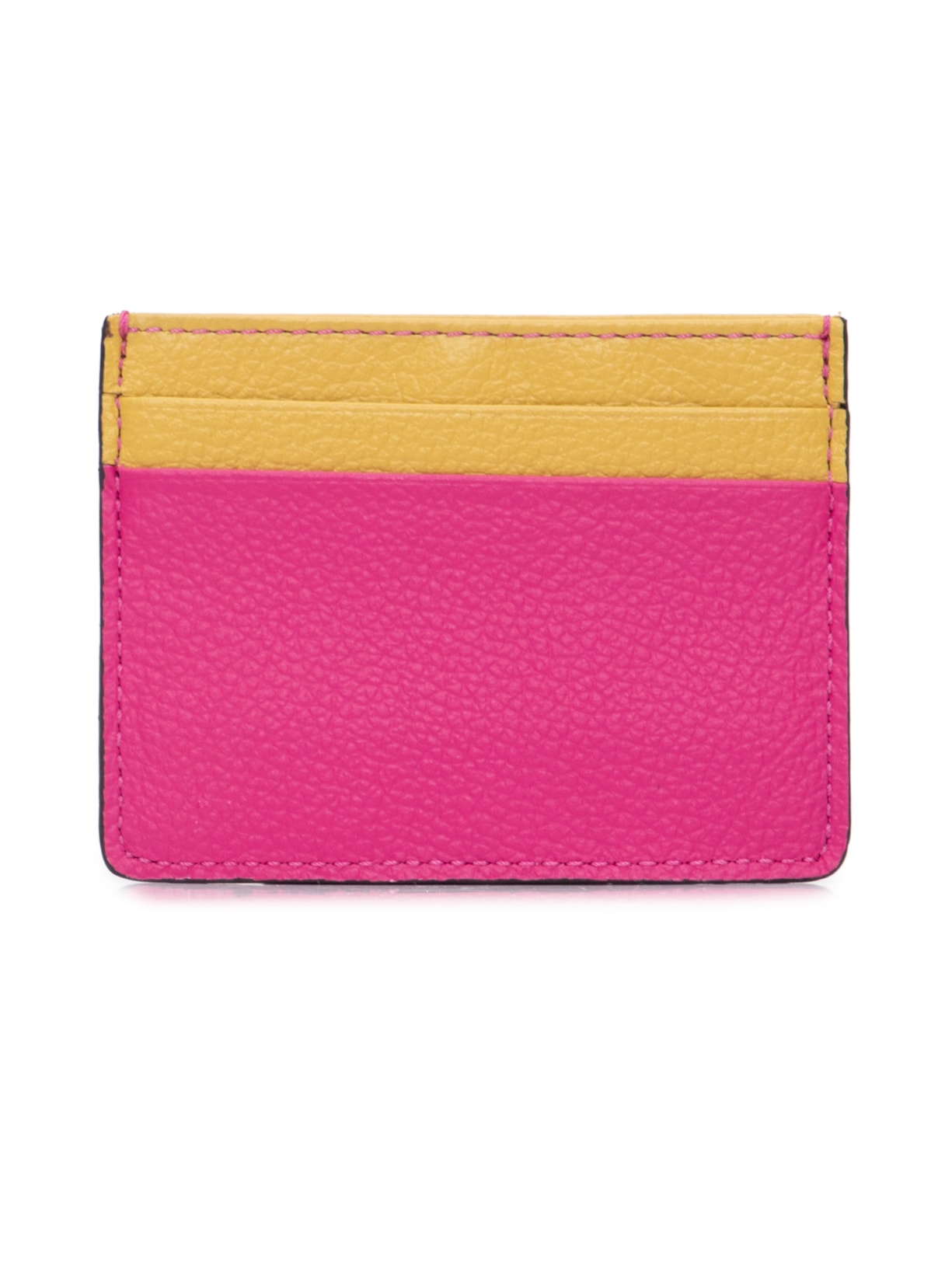 Porta Cartão Feminino Bicolor De Couro - Rosa