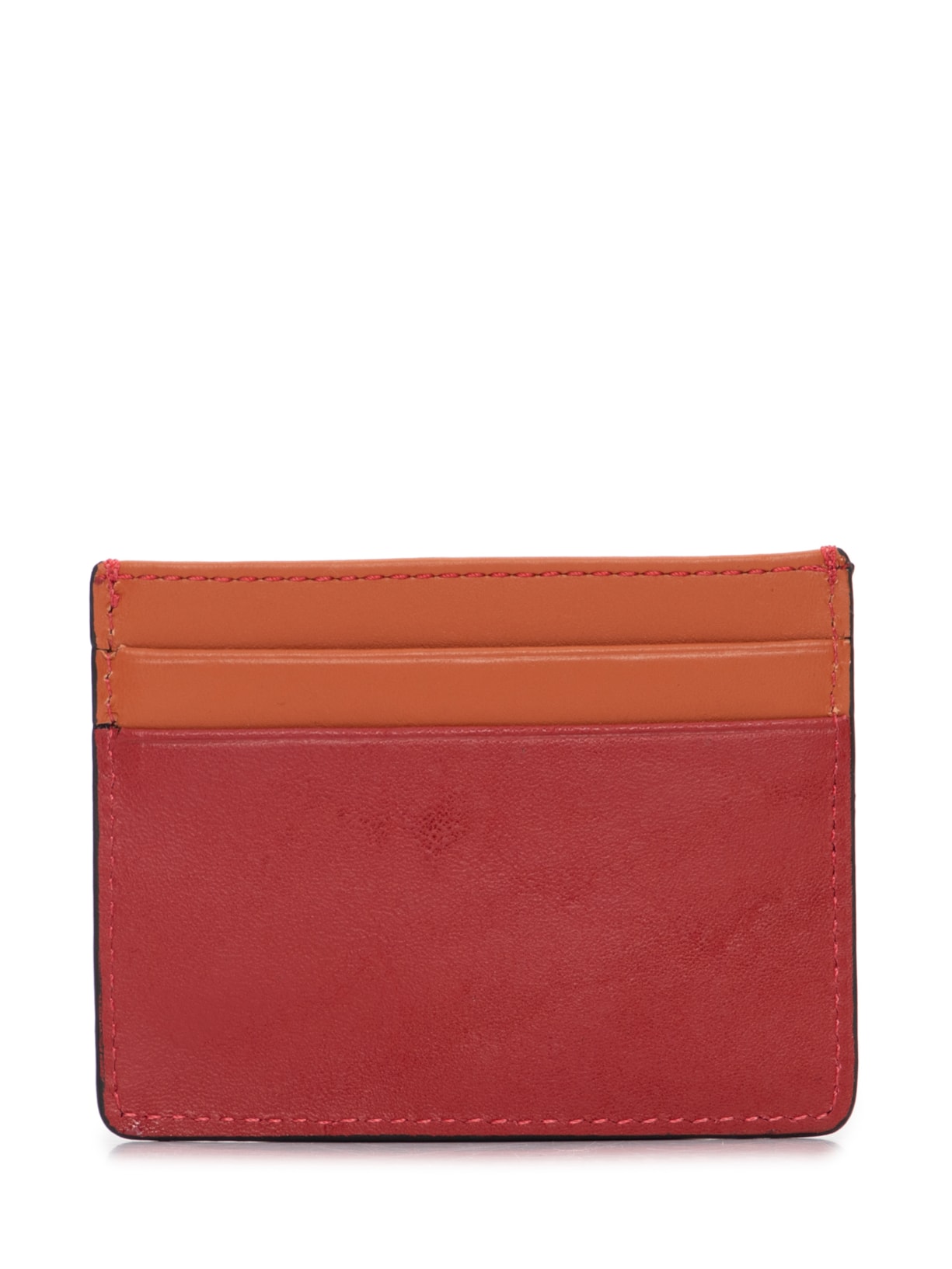 Porta Cartão Feminino Bicolor De Couro Vermelho '2Essential