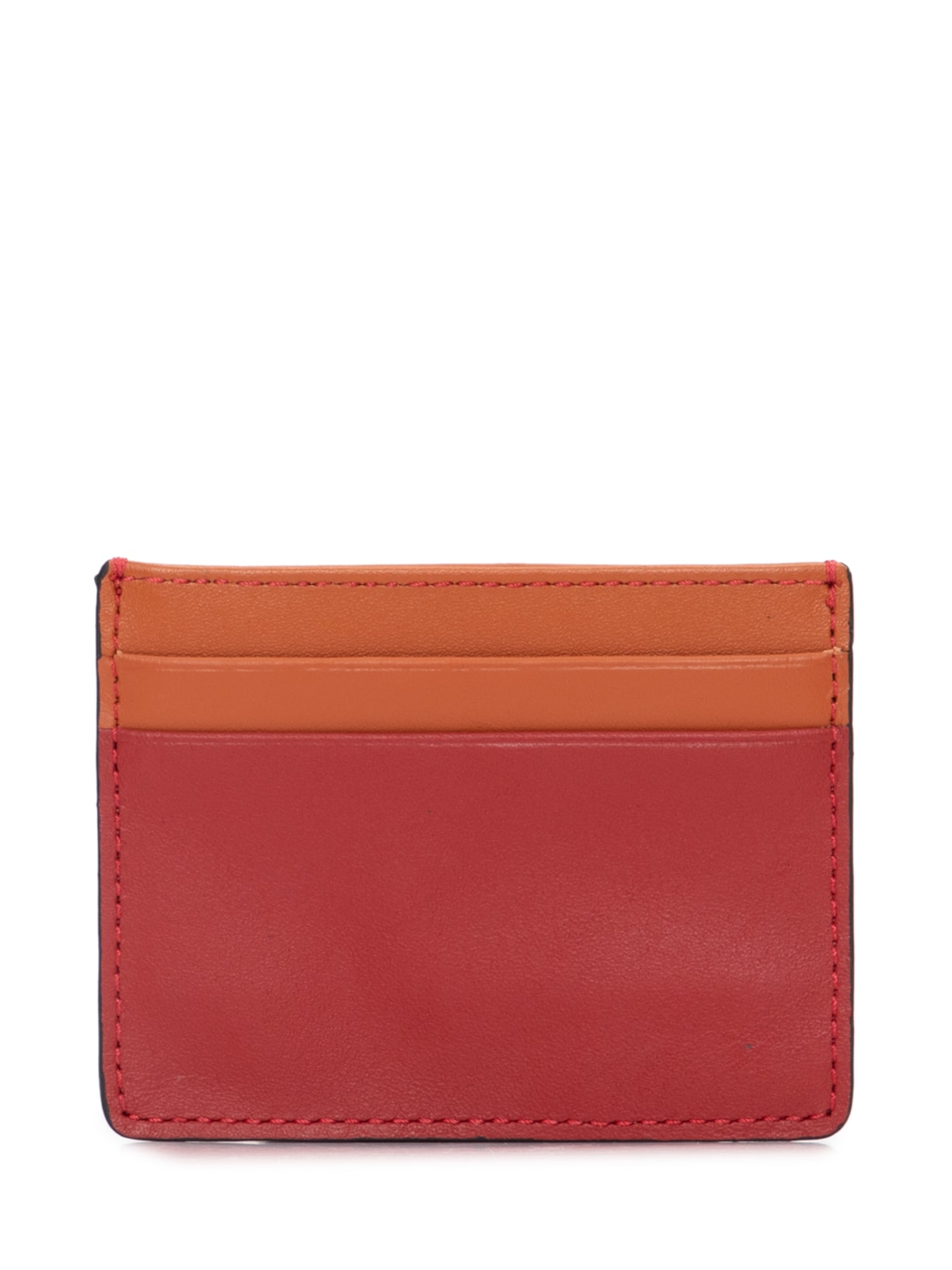 Porta Cartão Feminino Bicolor De Couro Vermelho '2Essential