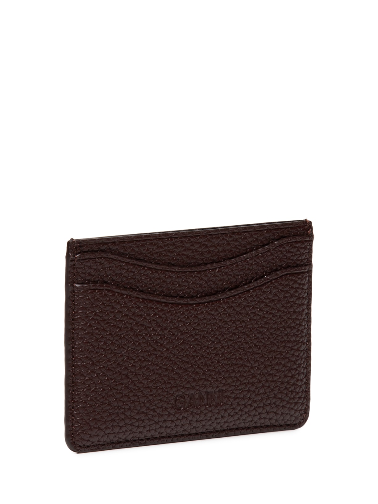 Porta-Cartão Feminino Grained Marrom Ganni