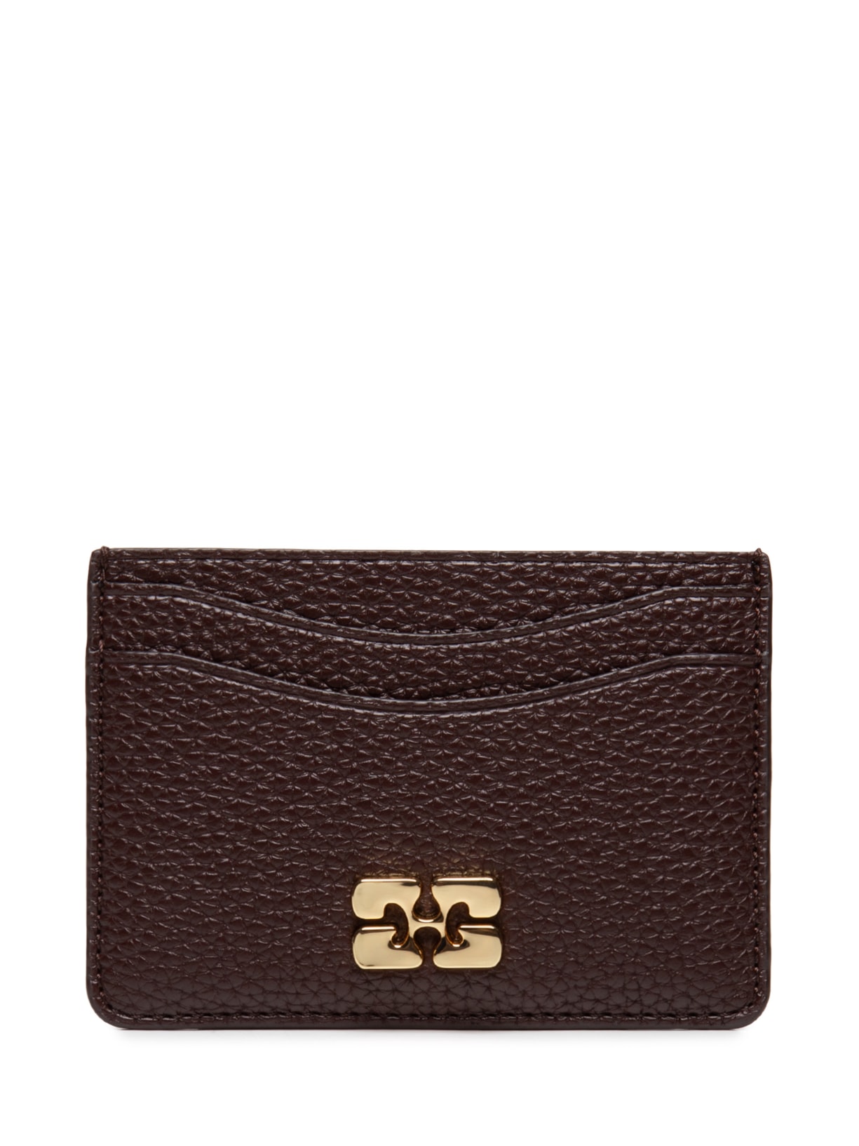 Porta-Cartão Feminino Grained Marrom Ganni