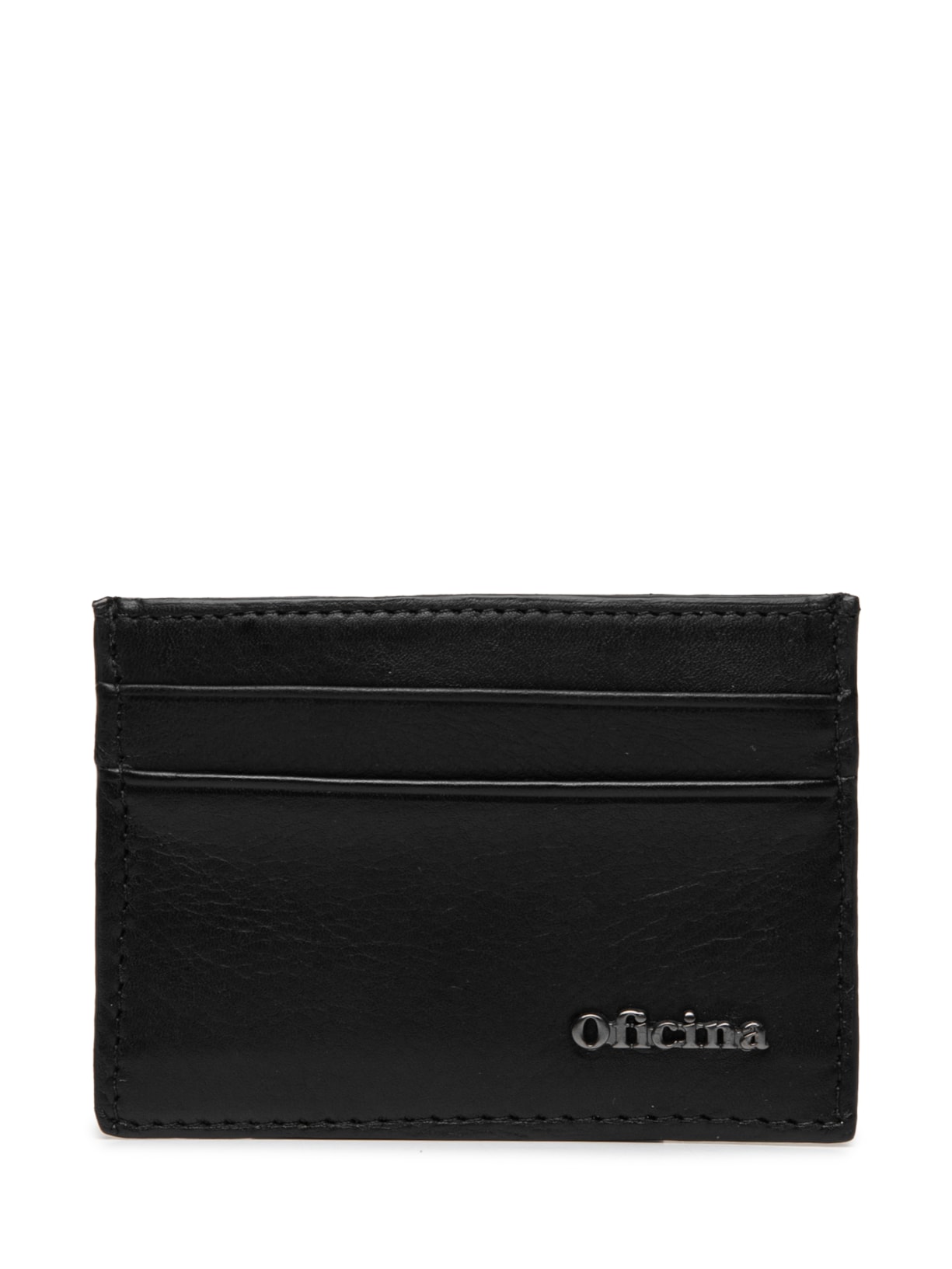 Porta-Cartão Masculino Couro Preto Oficina Reserva