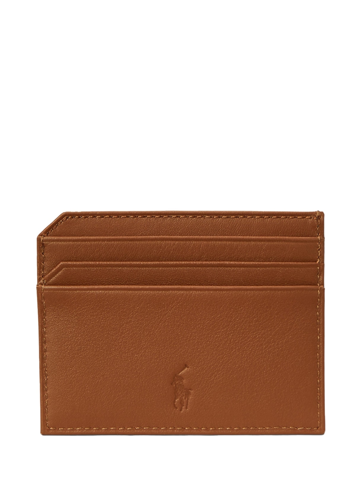 Porta Cartão Masculino Small Smooth Leather Marrom Polo Ralph Lauren