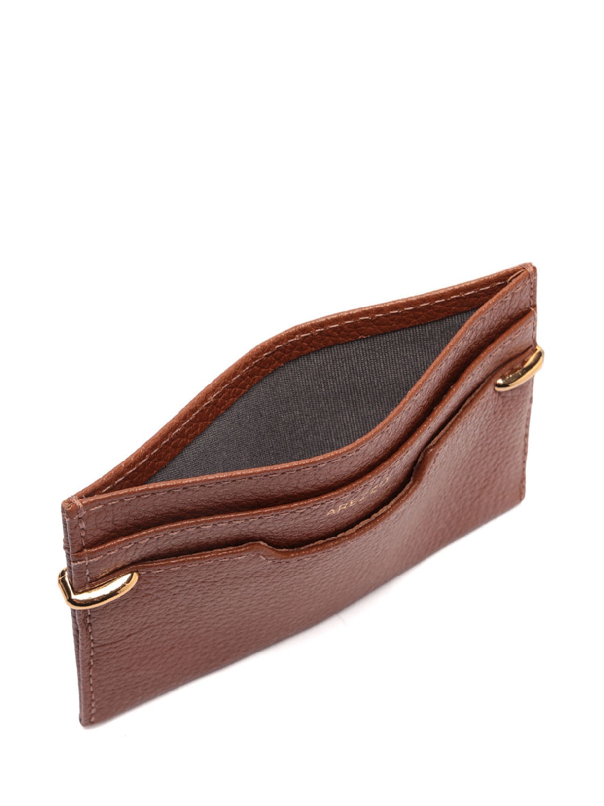 Porta-Cartões Feminino Couro Metais Marrom Arezzo