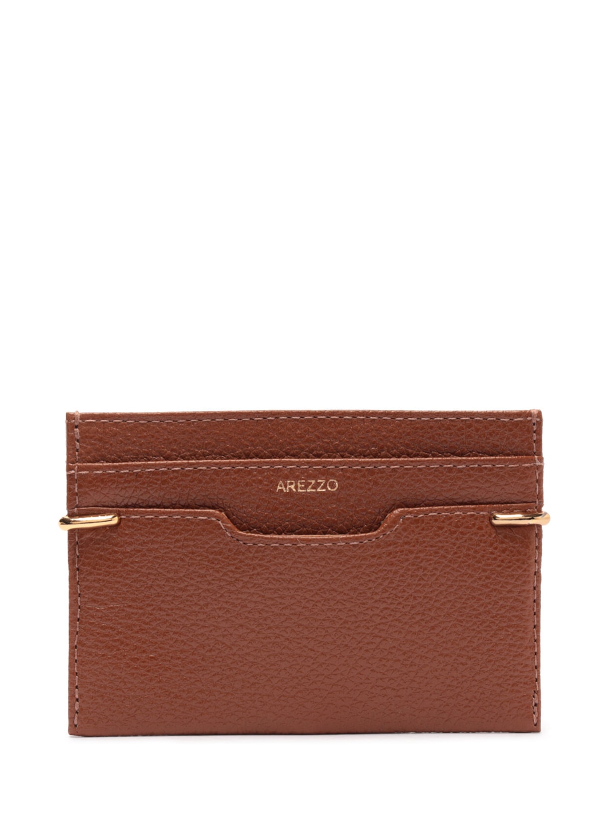 Porta-Cartões Feminino Couro Metais Marrom Arezzo