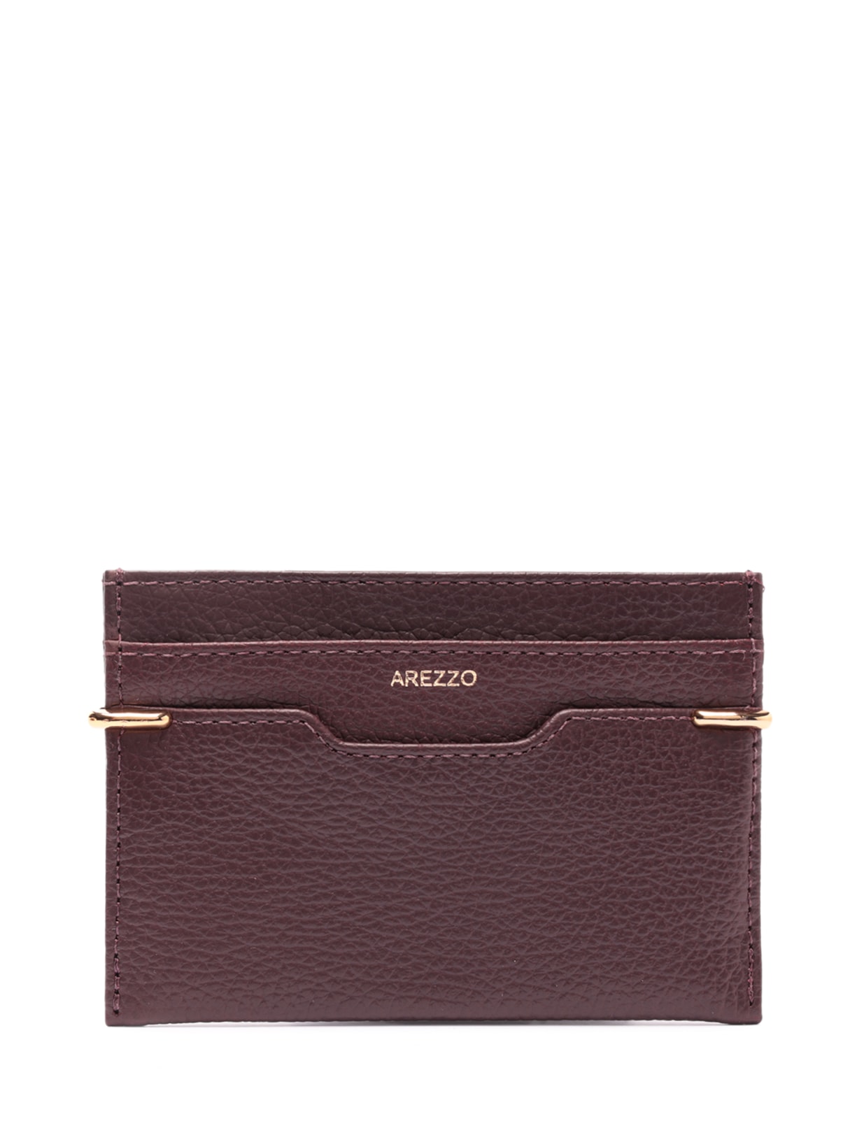 Porta-Cartões Feminino Couro Metais Vermelho Arezzo
