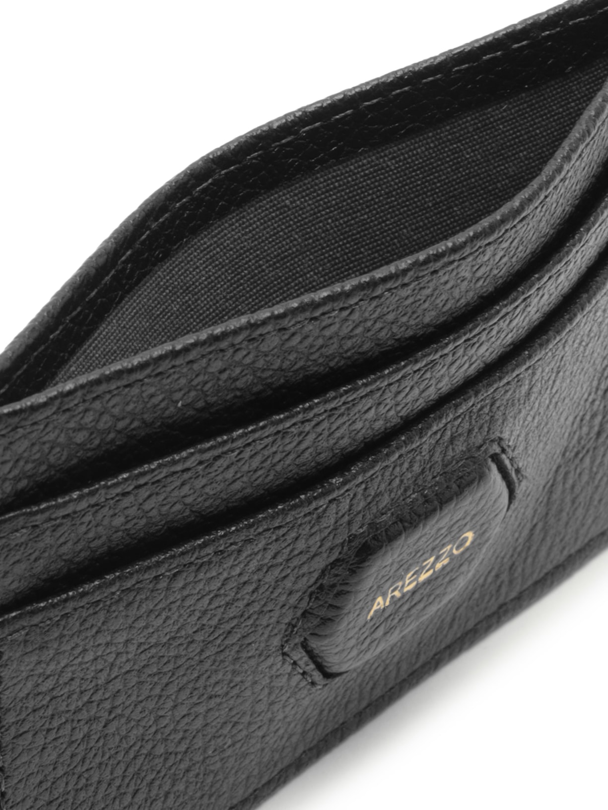 Porta-Cartões Feminino Couro Tag Hexagonal Preto Arezzo