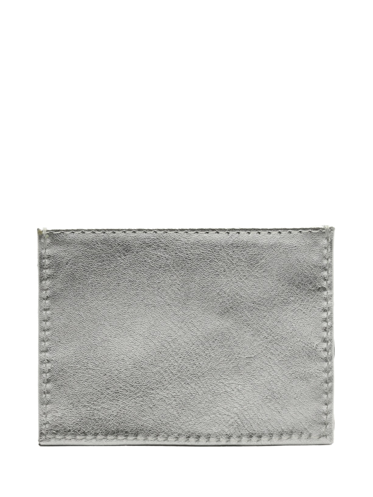 Porta-Cartões Feminino Couro Tressê Prateado Arezzo