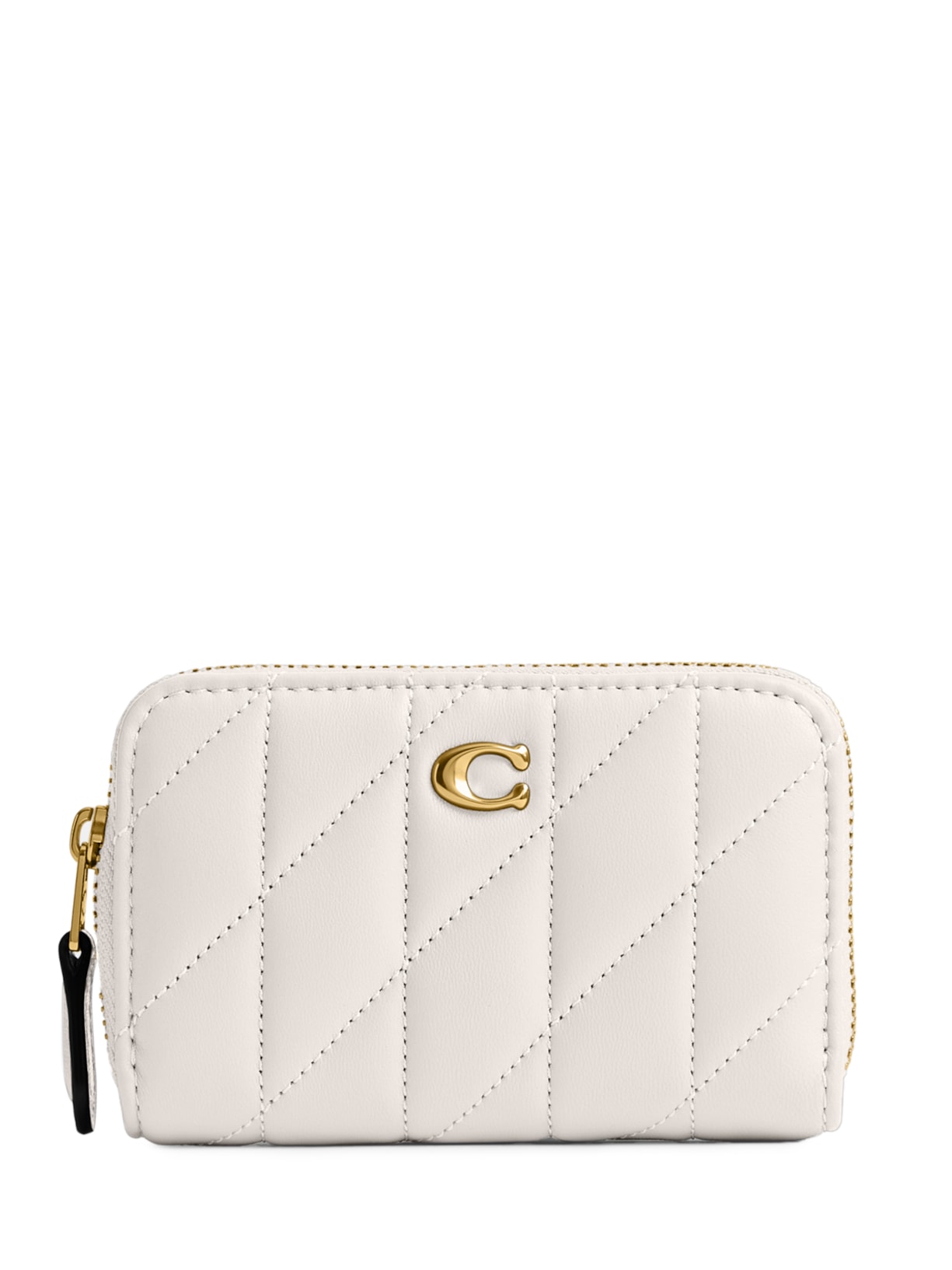 Porta Cartões Feminino Small Zip Around With Pillow Quilting - Branco