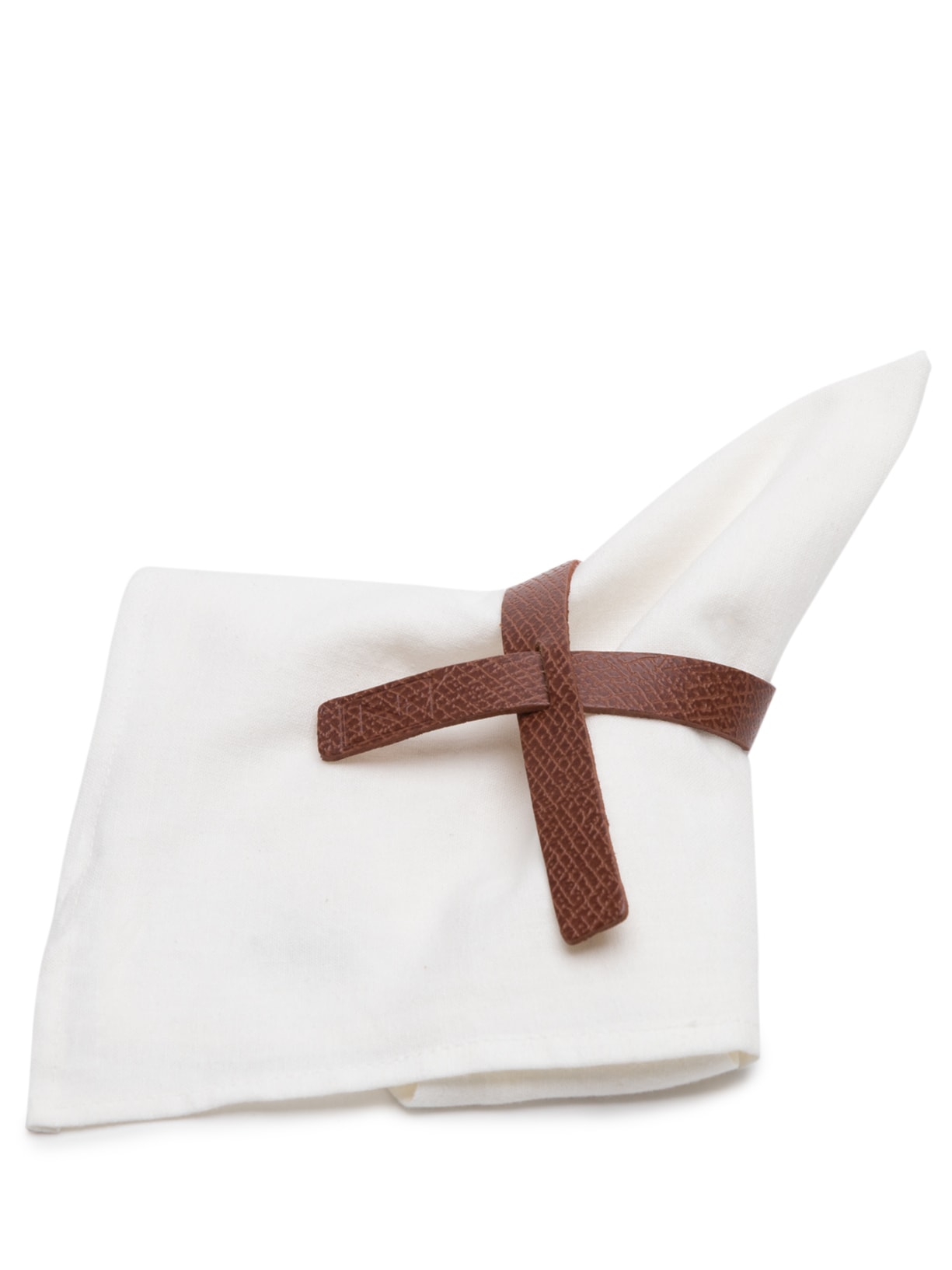 Porta Guardanapo Cravatta Em Couro Marrom Zanquê