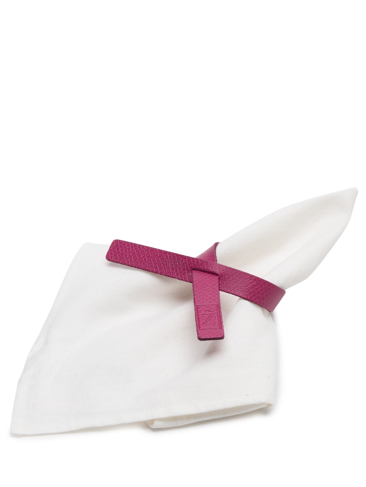 Porta Guardanapo Cravatta Em Couro Rosa Zanquê