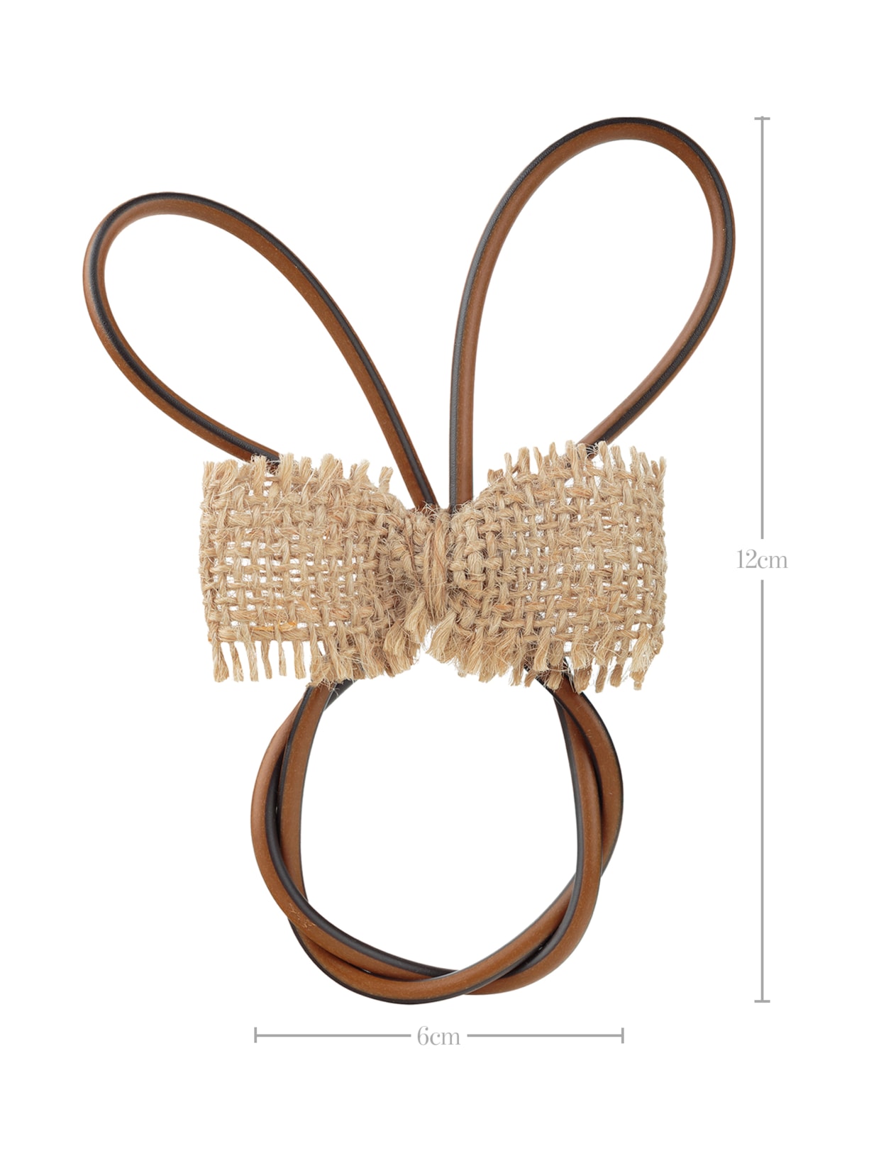 Porta Guardanapo Orelha de Vime Laço Juta Bege Mameg