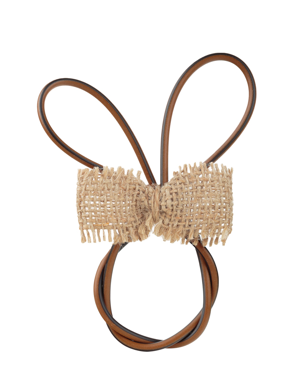 Porta Guardanapo Orelha de Vime Laço Juta - Bege