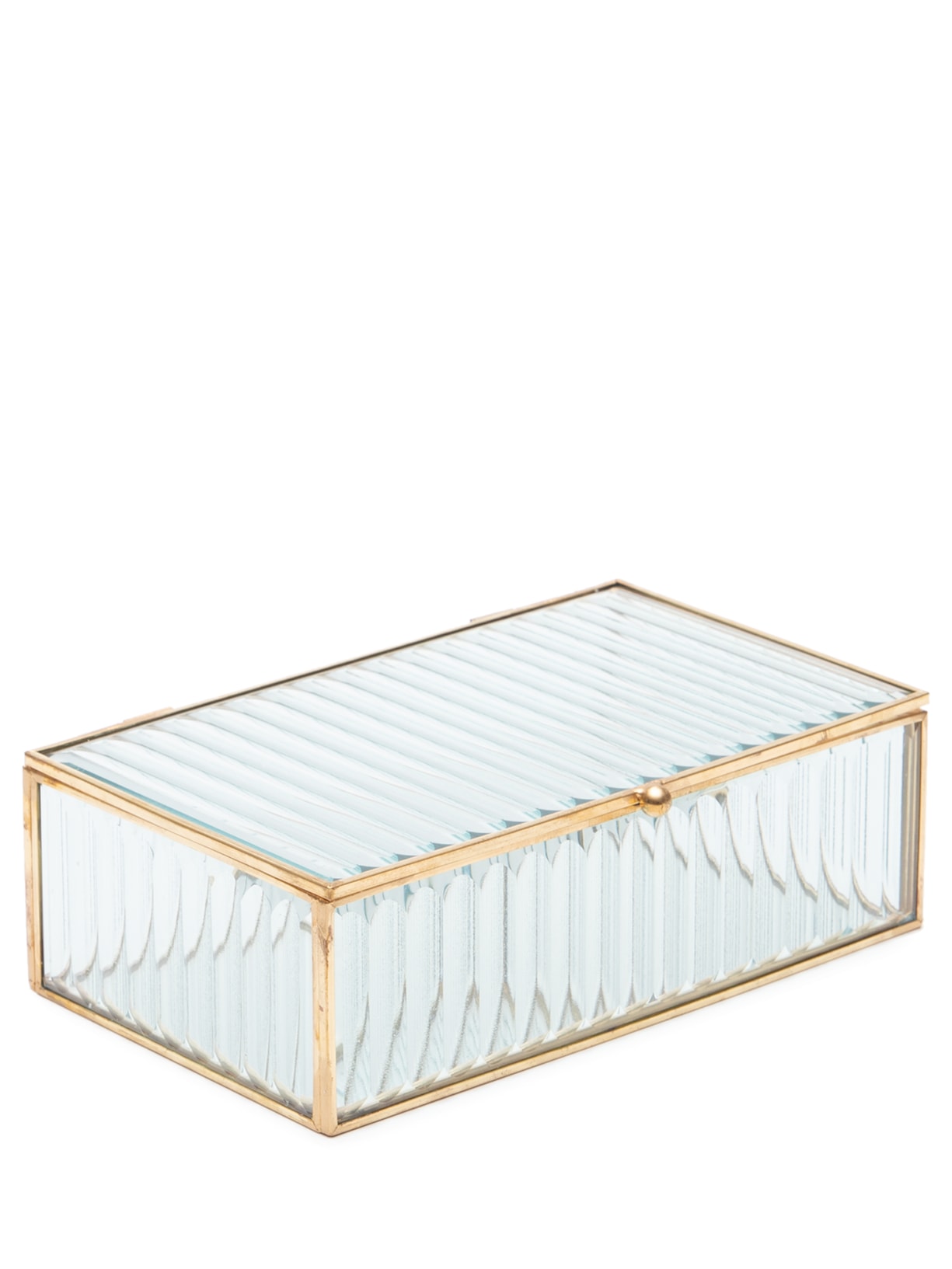 Porta Joias De Vidro E Metal Dourado G