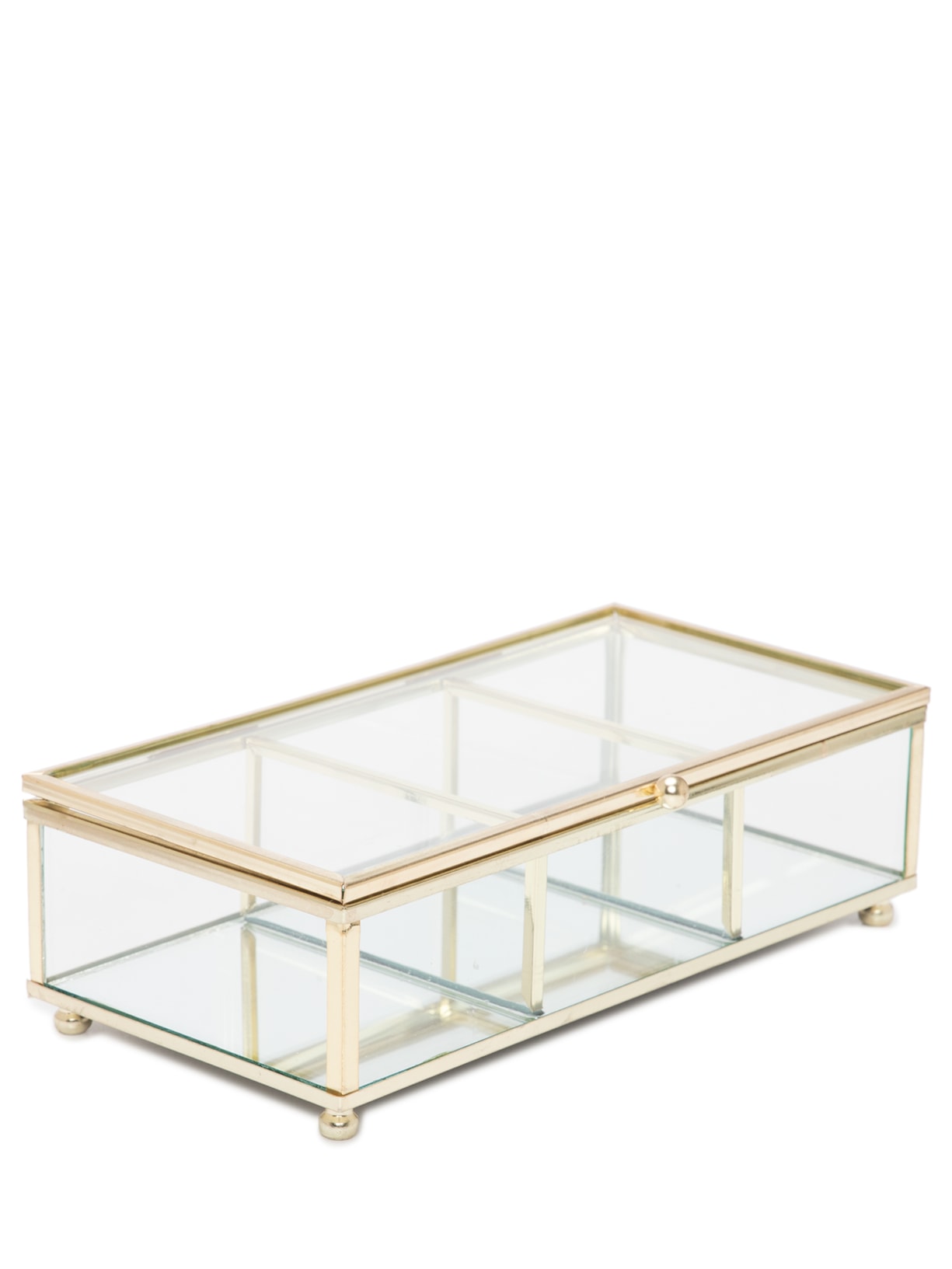 Porta Objetos Em Vidro E Metal 1 Peça