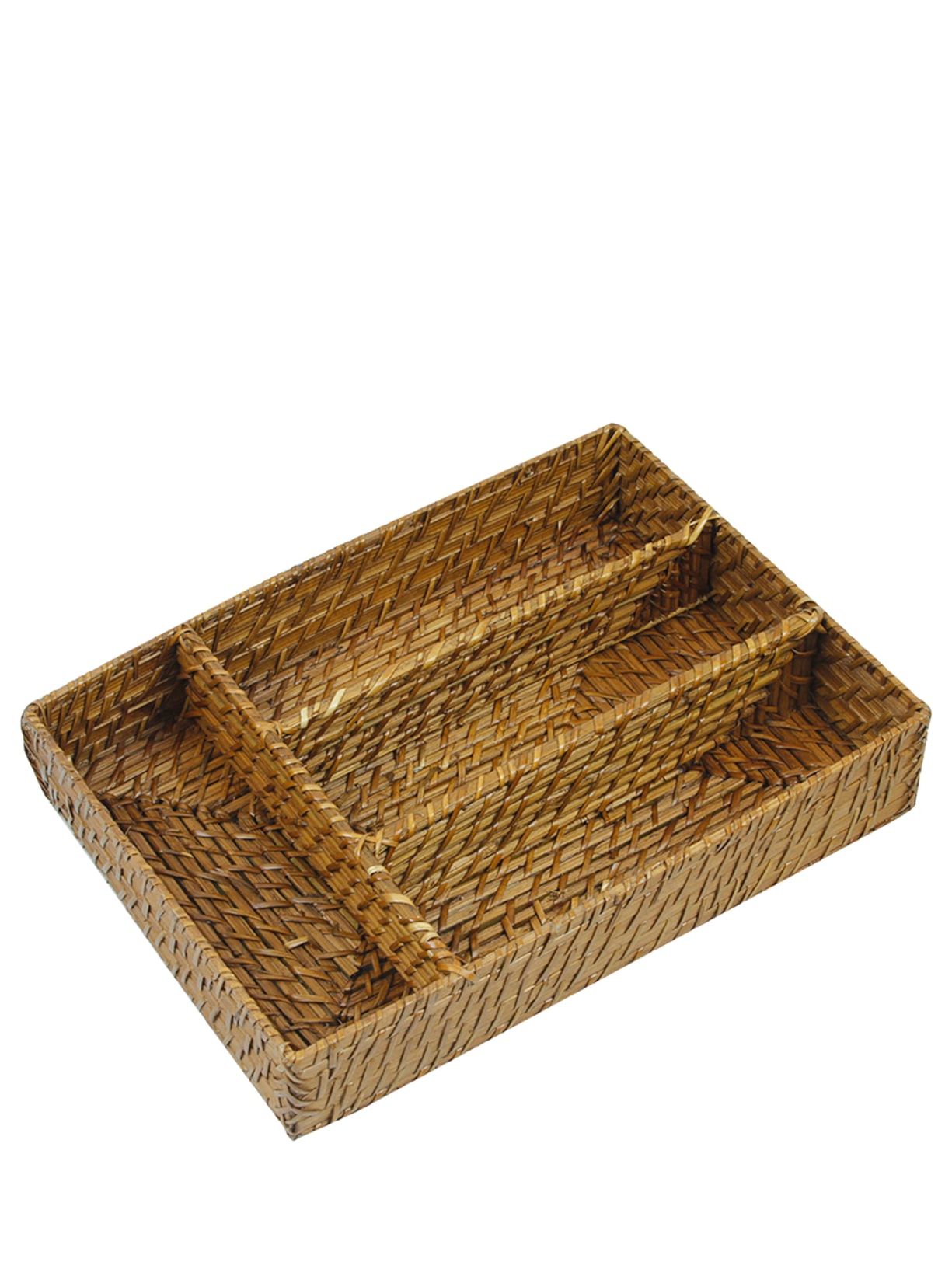 Porta-Talheres Para Gaveta Em Bambu E Rattan Bege '2Home