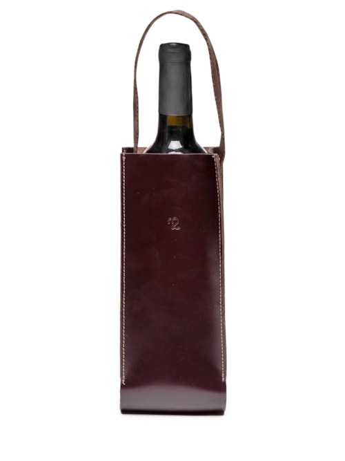 Porta Vinho Ou Espumante Masculino Unitário Em Couro – Marrom