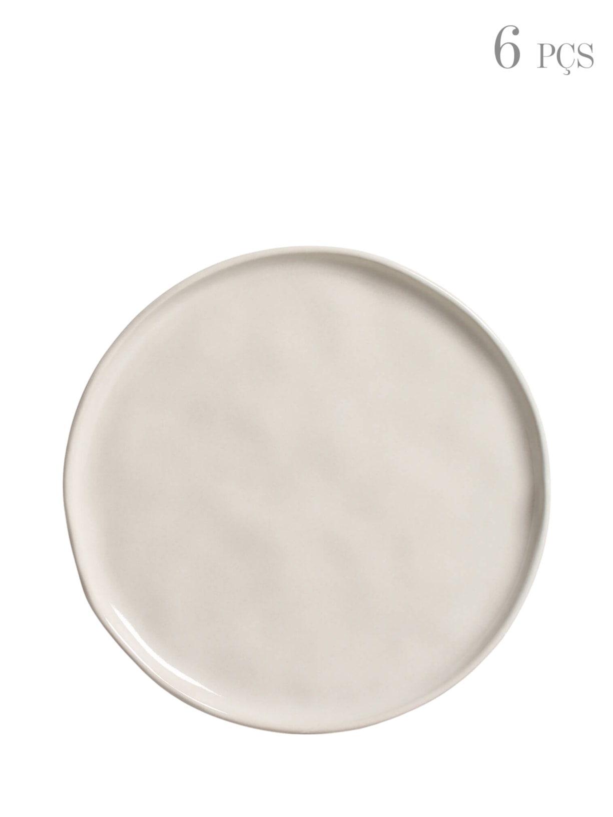 Prato de Sobremesa Bio Stoneware Clay Branco Porto Brasil