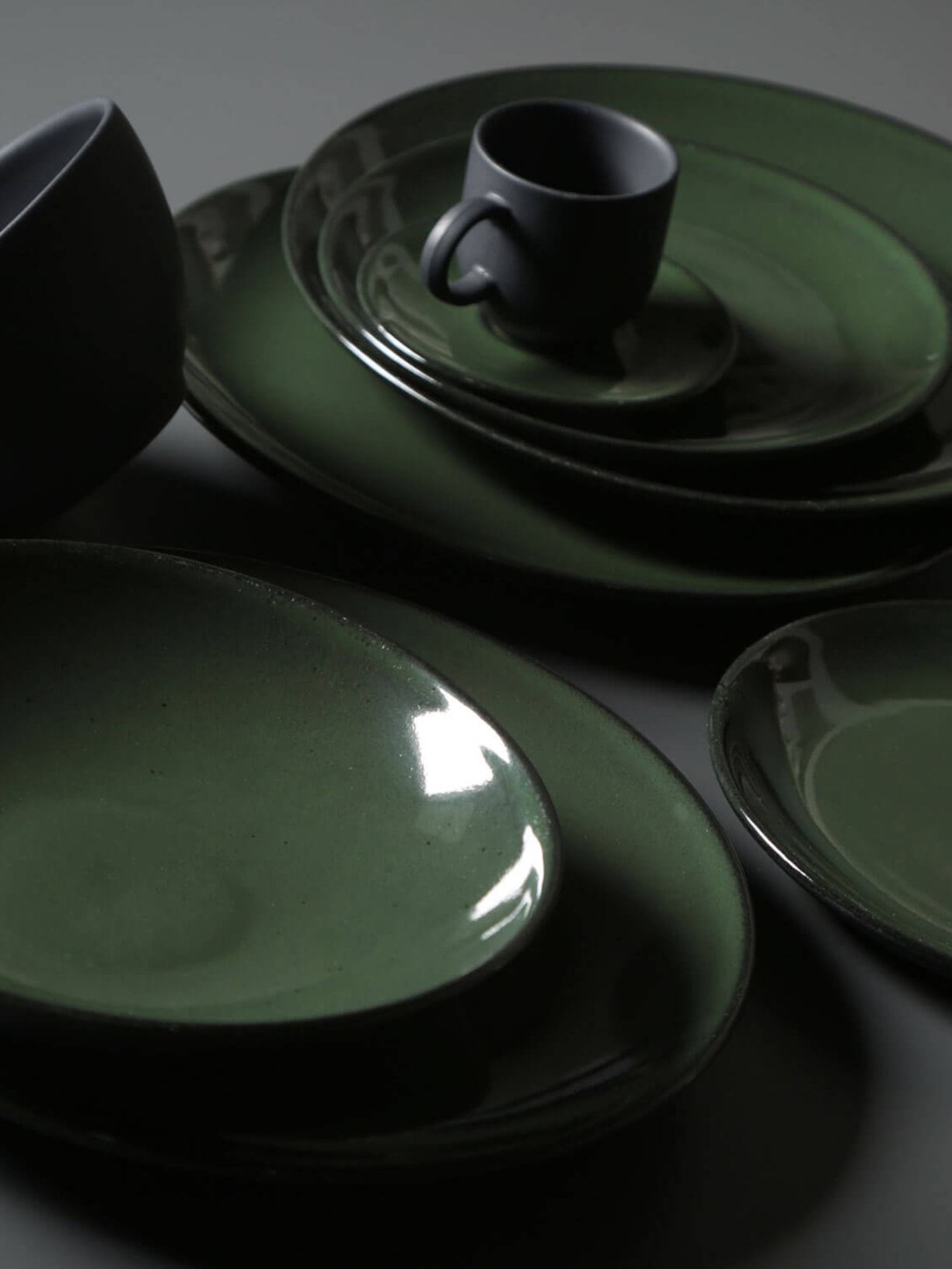 Prato De Sobremesa Coup Stoneware Naturale Verde Porto Brasil
