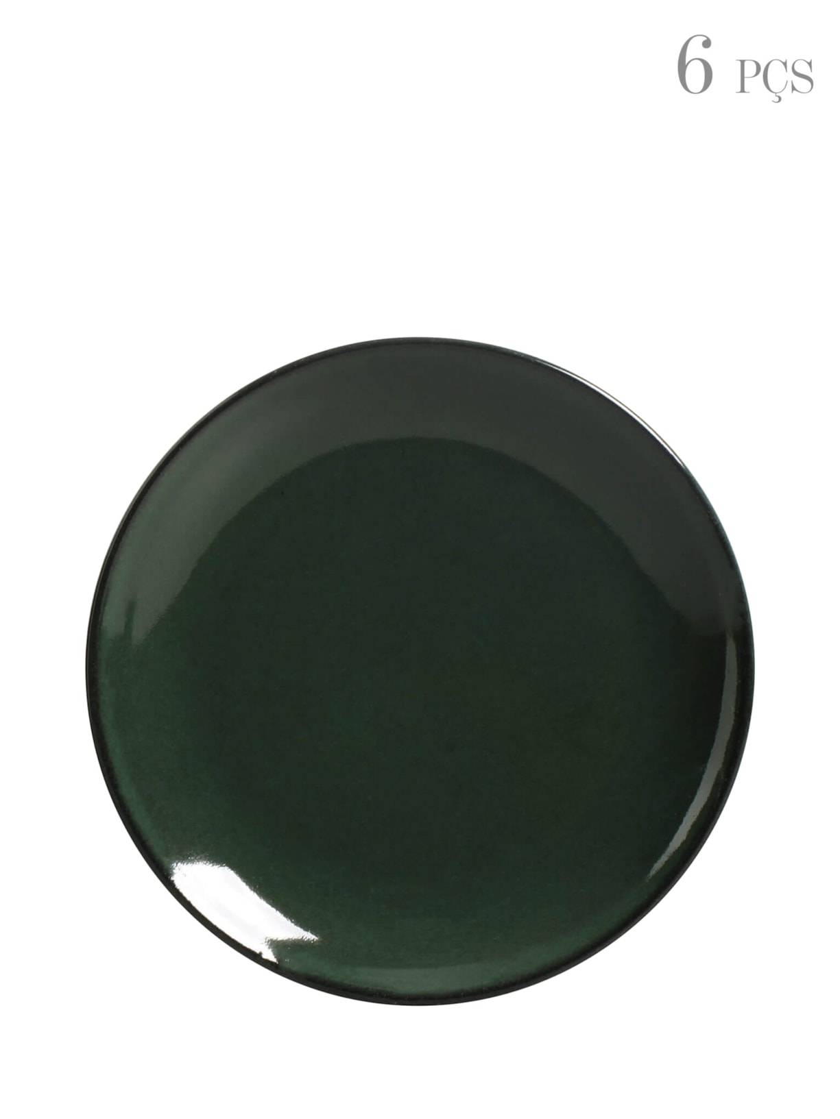 Prato De Sobremesa Coup Stoneware Naturale - Verde