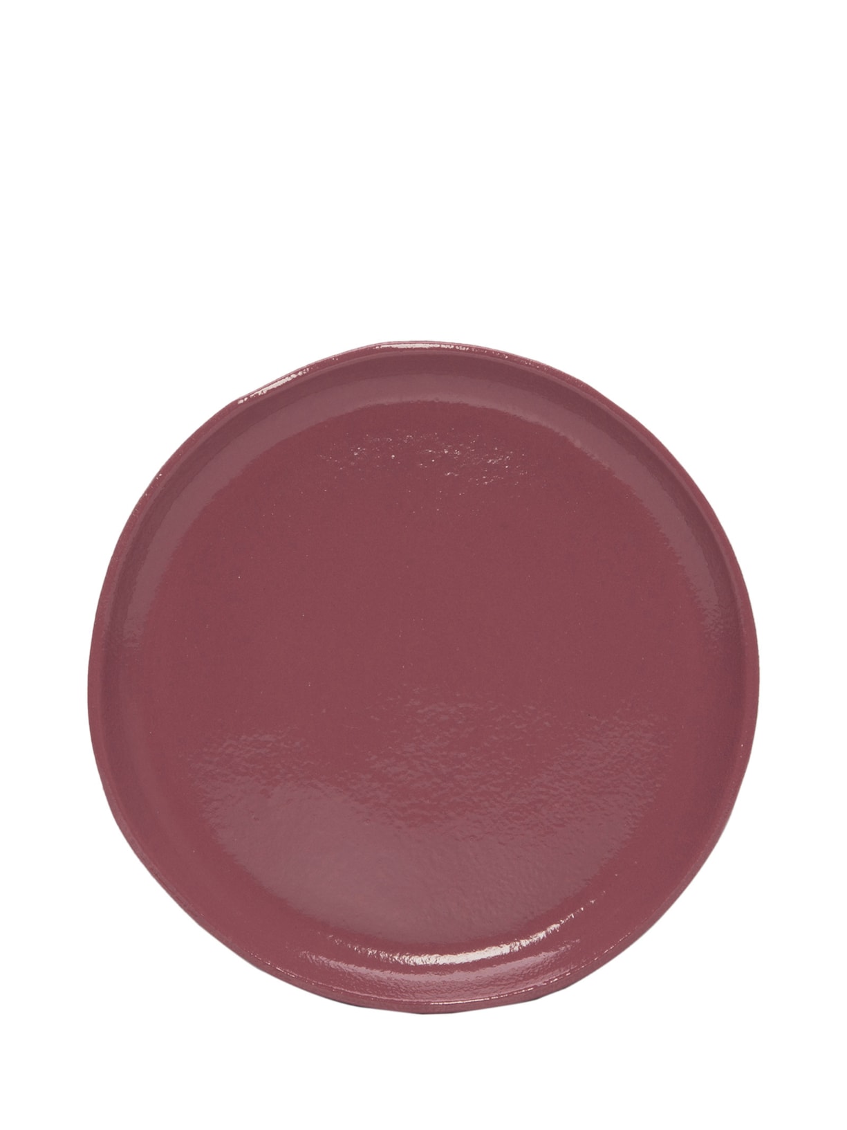 Prato De Sobremesa Orgânico Em Cerâmica - Vermelho