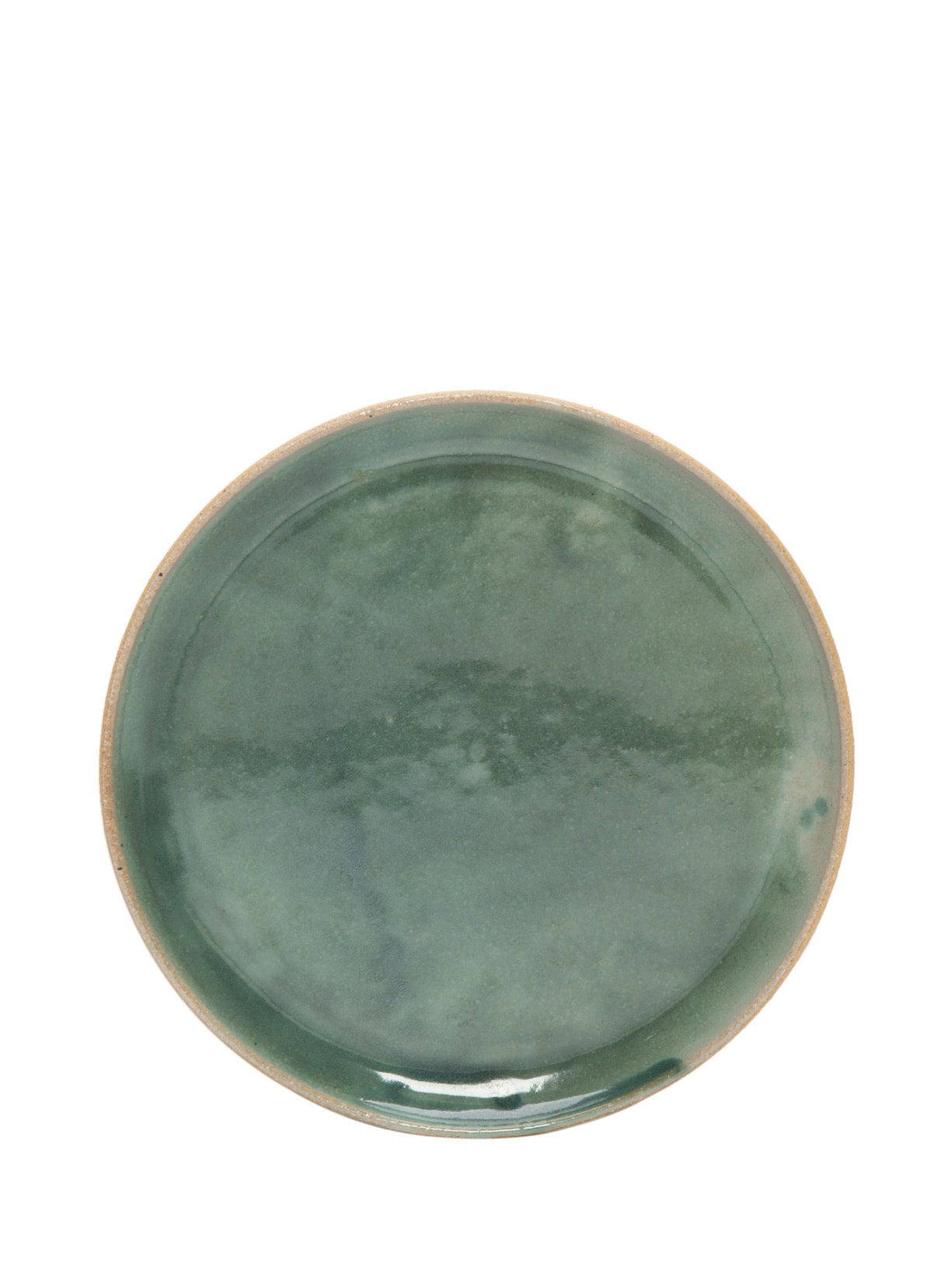 Prato de Sobremesa Sem Pé Em Cerâmica - Verde