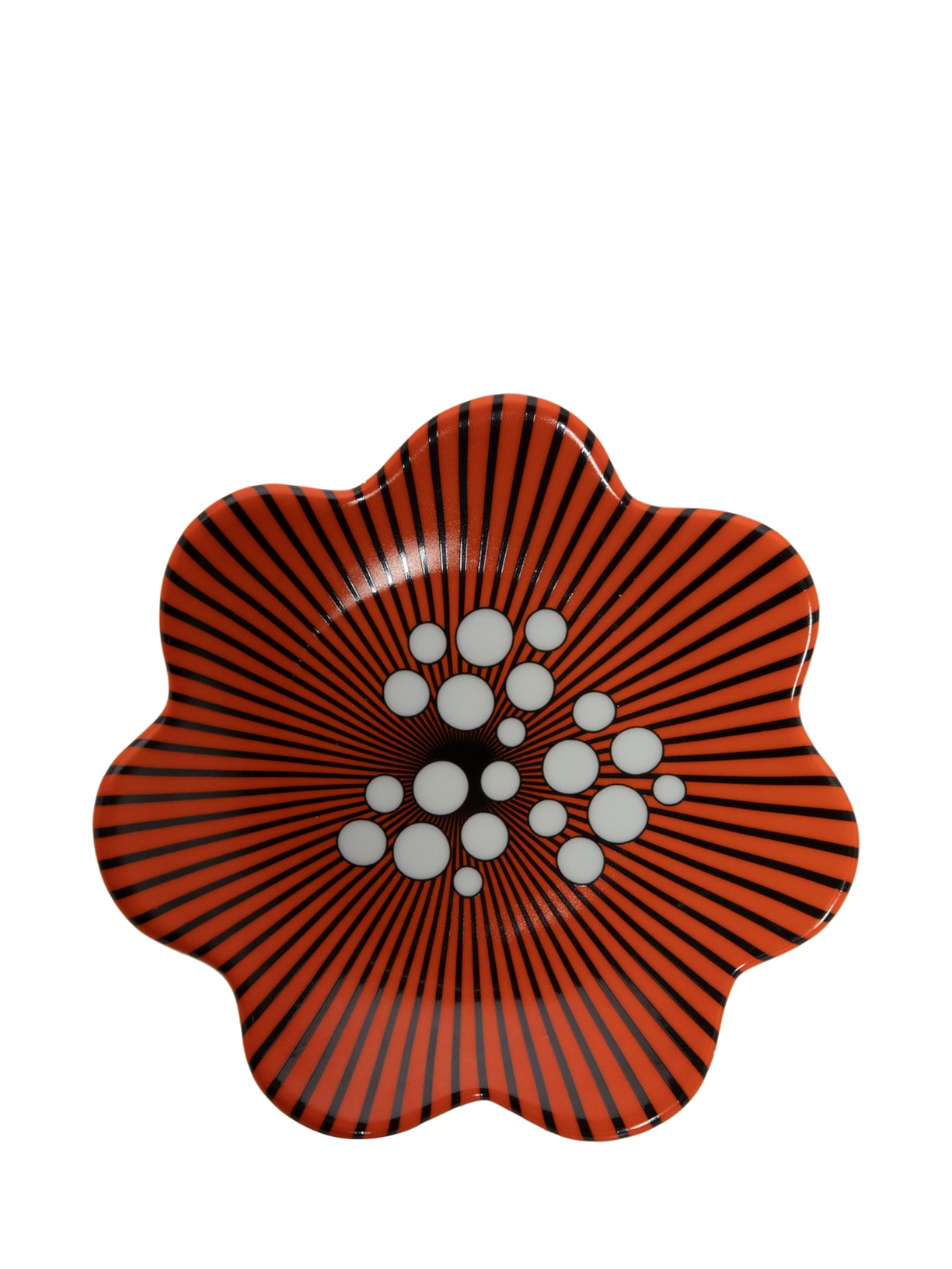 Prato Decorado Flor Mini Daisy Por-do-sol Em Porcelana 1 Peça - Vermelho