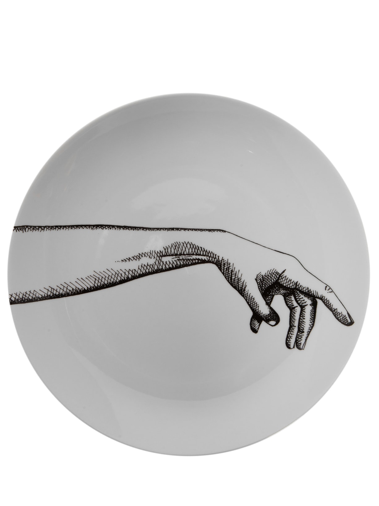 Prato Decorado Mão Esquerda Em Porcelana 1 Peça - Branco