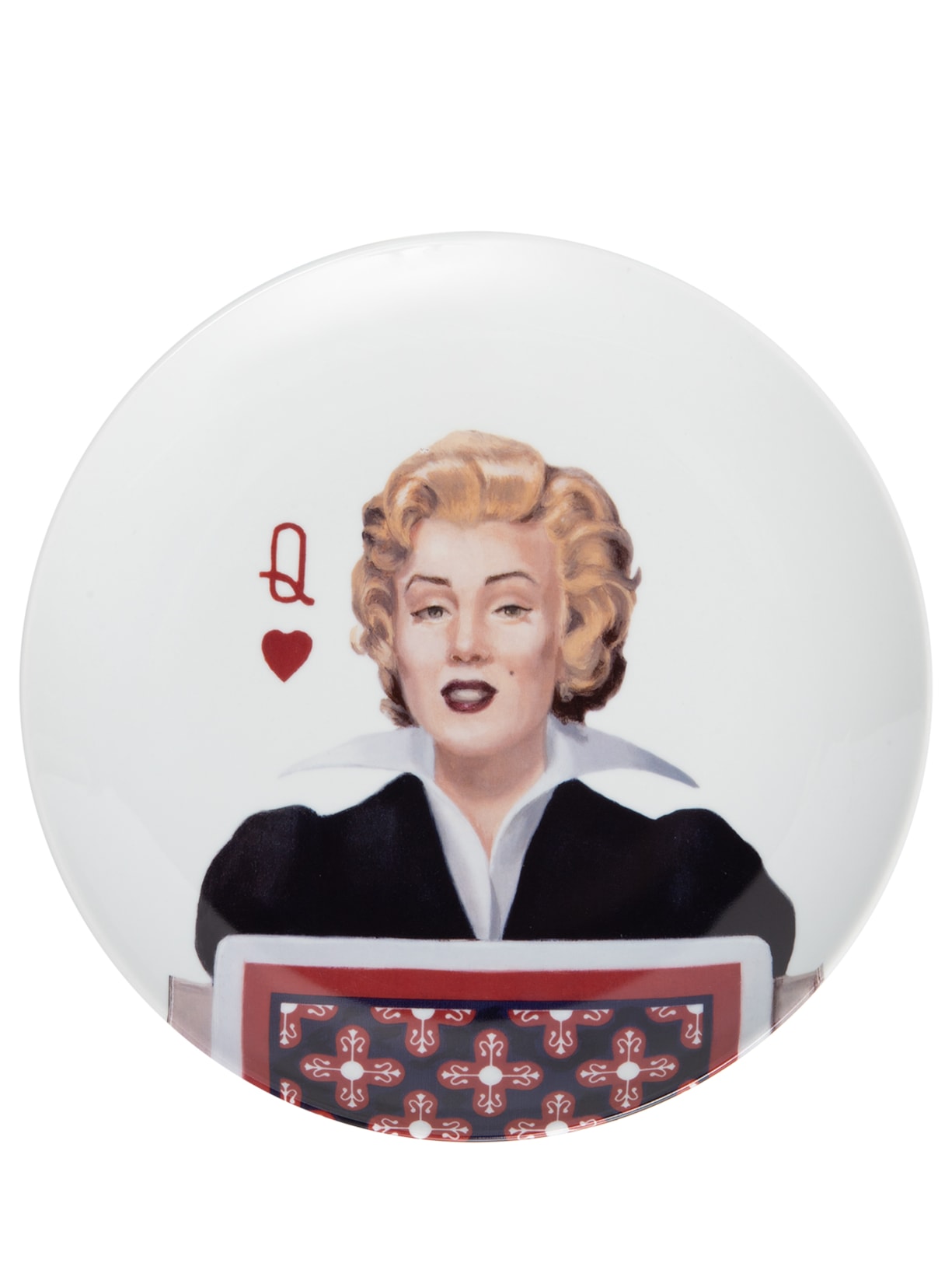 Prato Decorativo Cartas Marilyn Manroe - Branco