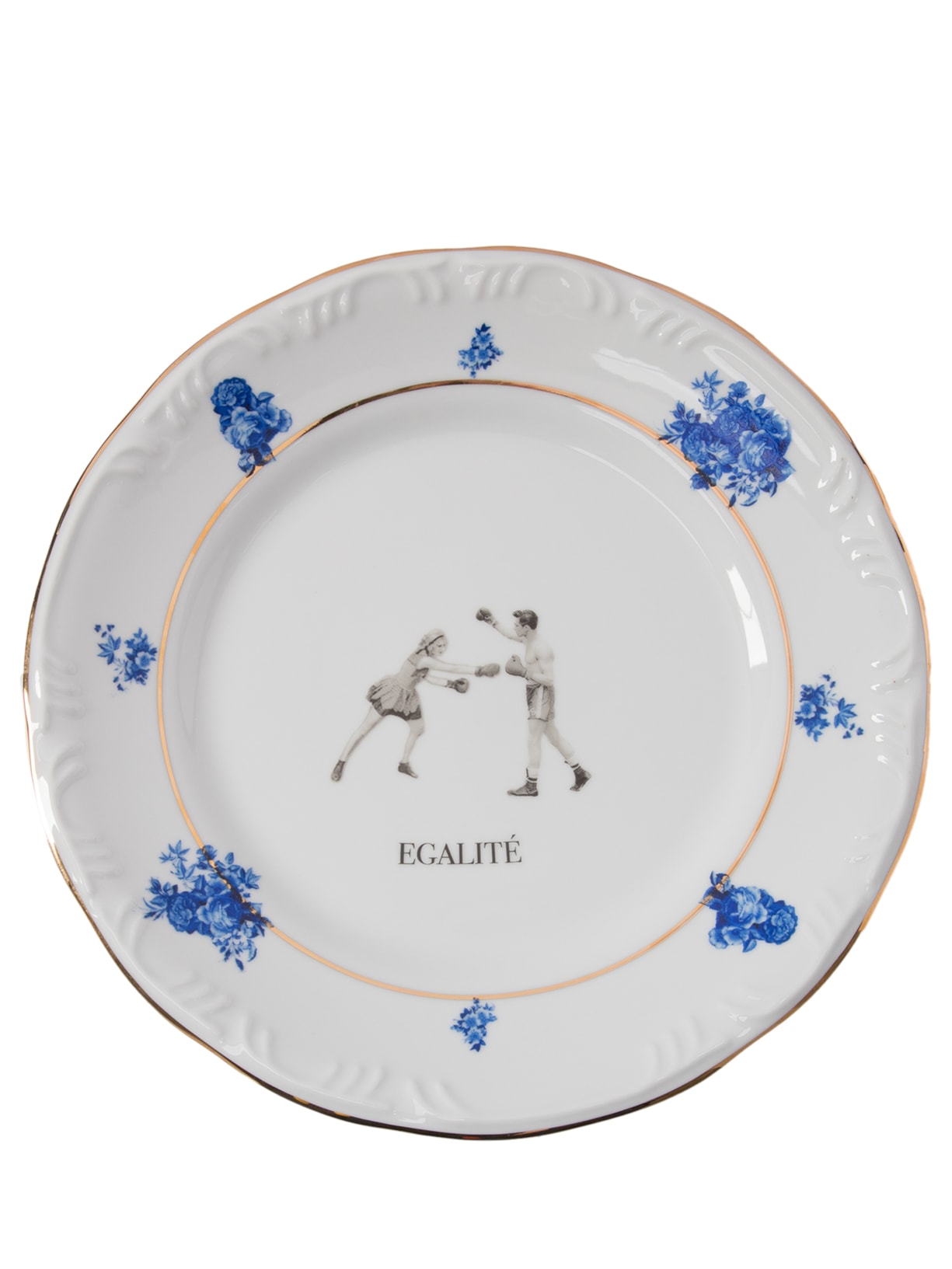 Prato Decorativo Filete Floral Egalité 1 Peça - Branco