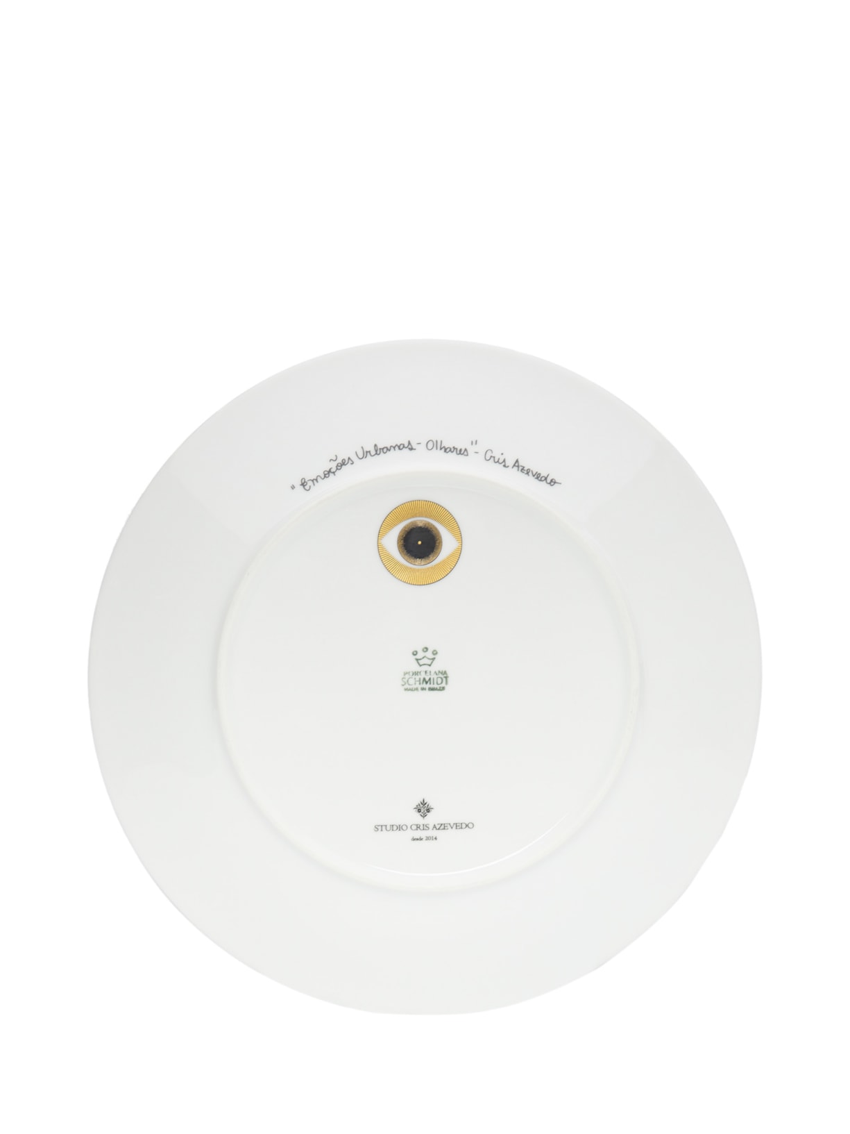 Prato Decorativo Olhos Em Porcelana 1 Peça Preto Studio Cris Azevedo