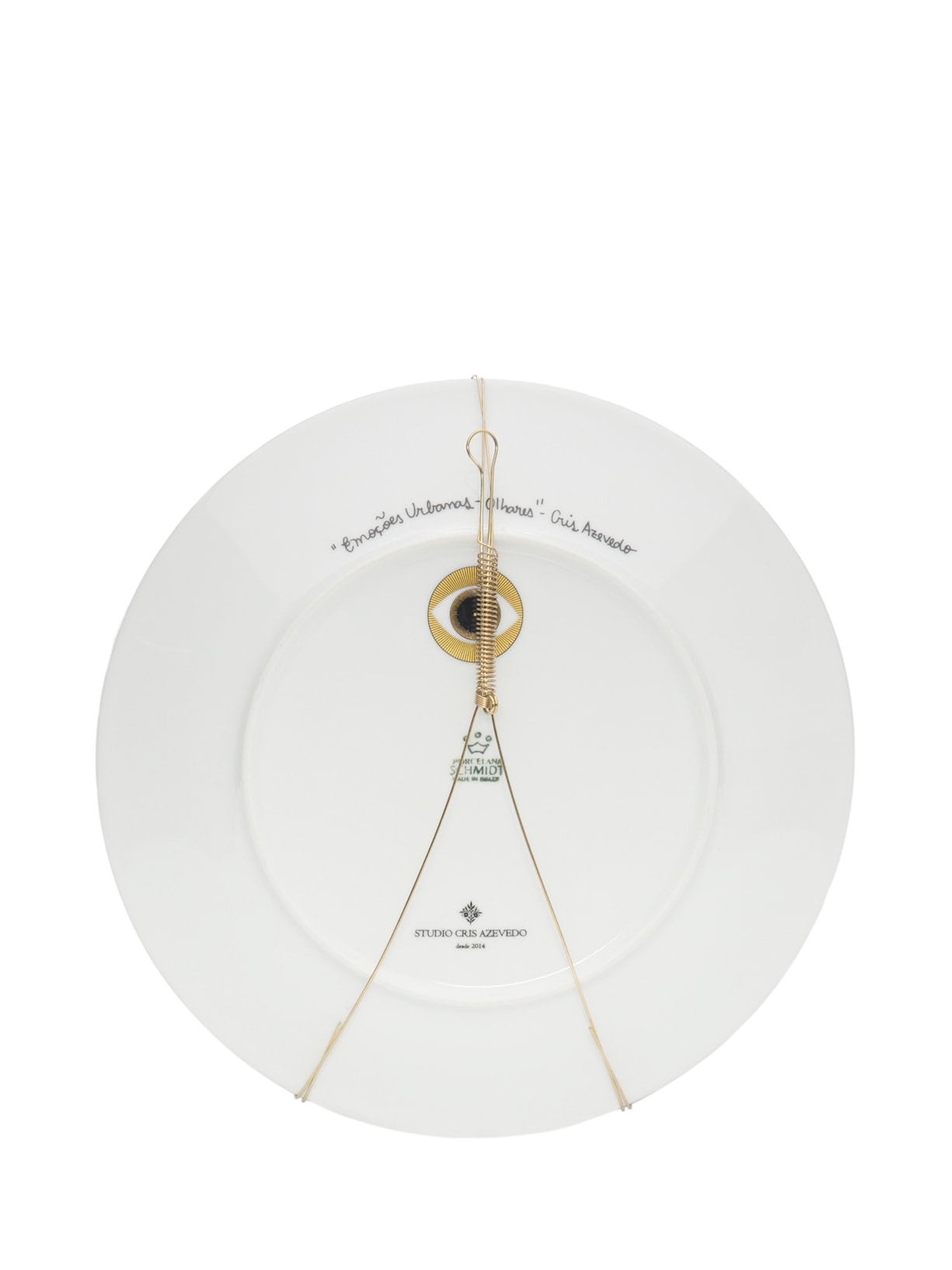 Prato Decorativo Olhos Em Porcelana 1 Peça Preto Studio Cris Azevedo