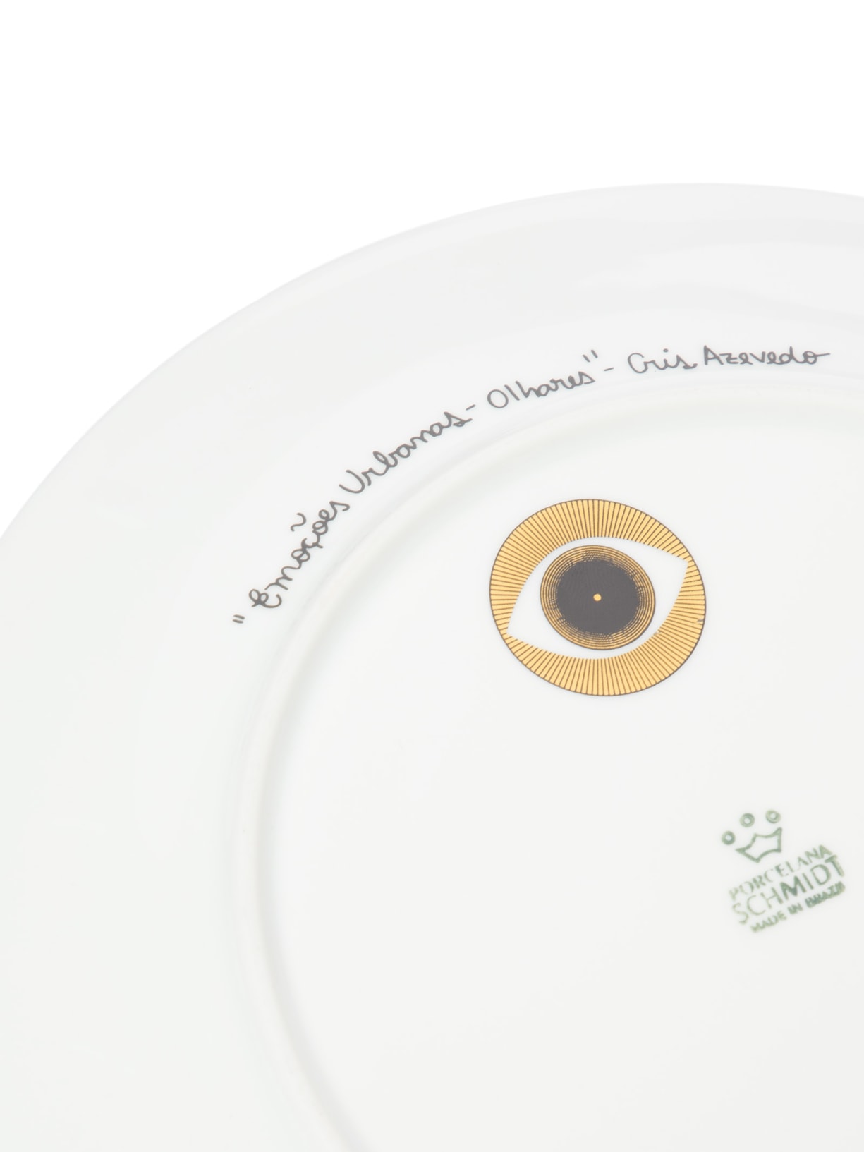 Prato Decorativo Olhos Em Porcelana 1 Peça Preto Studio Cris Azevedo