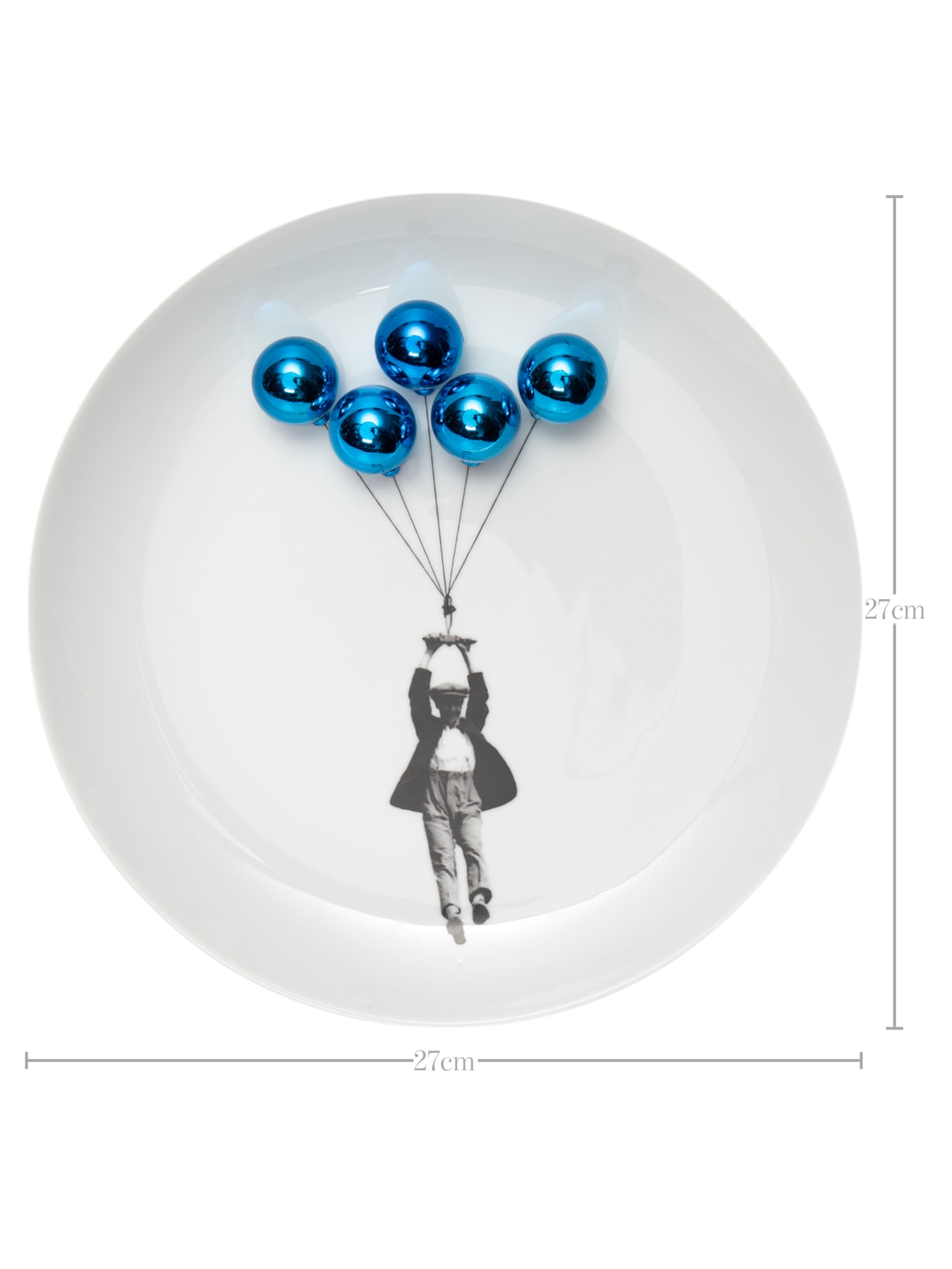 Prato Homem Balões Azuis Branco Greghi Design