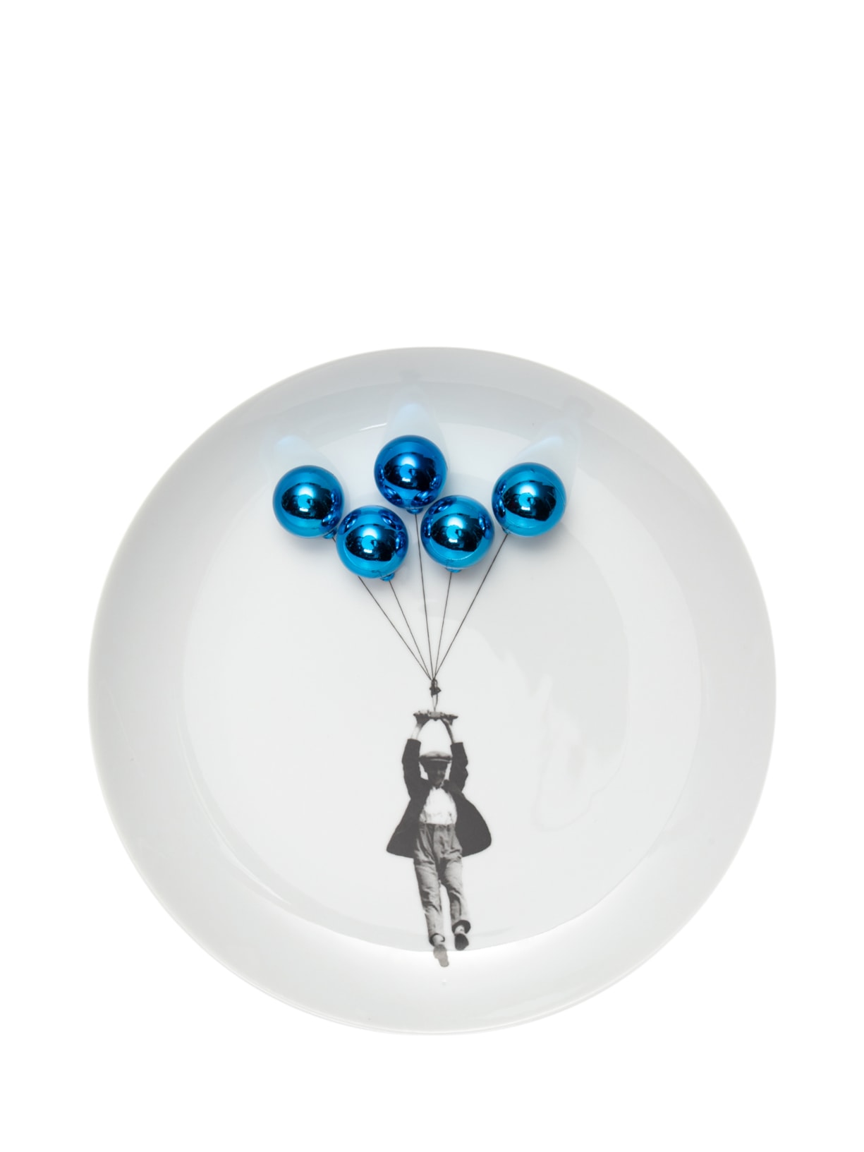 Prato Homem Balões Azuis Branco Greghi Design