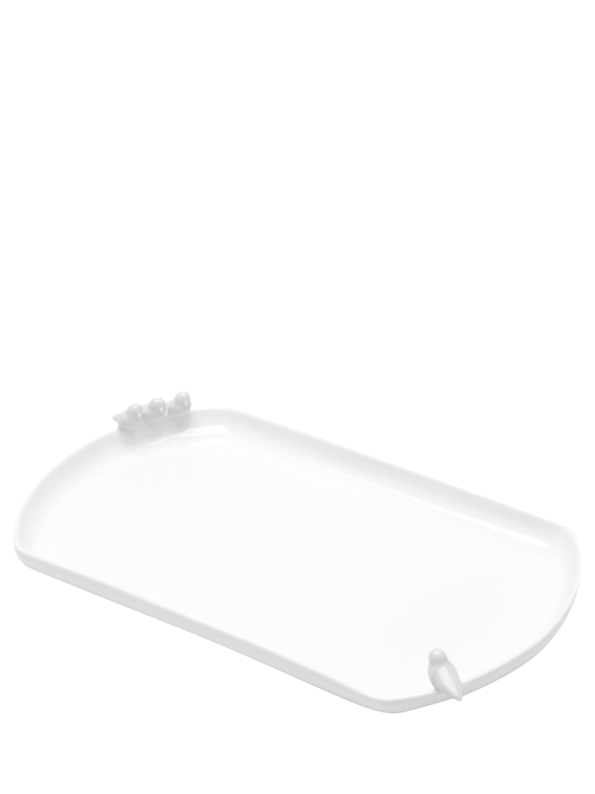 Prato Para Bolo Birds Em Porcelana - Branco