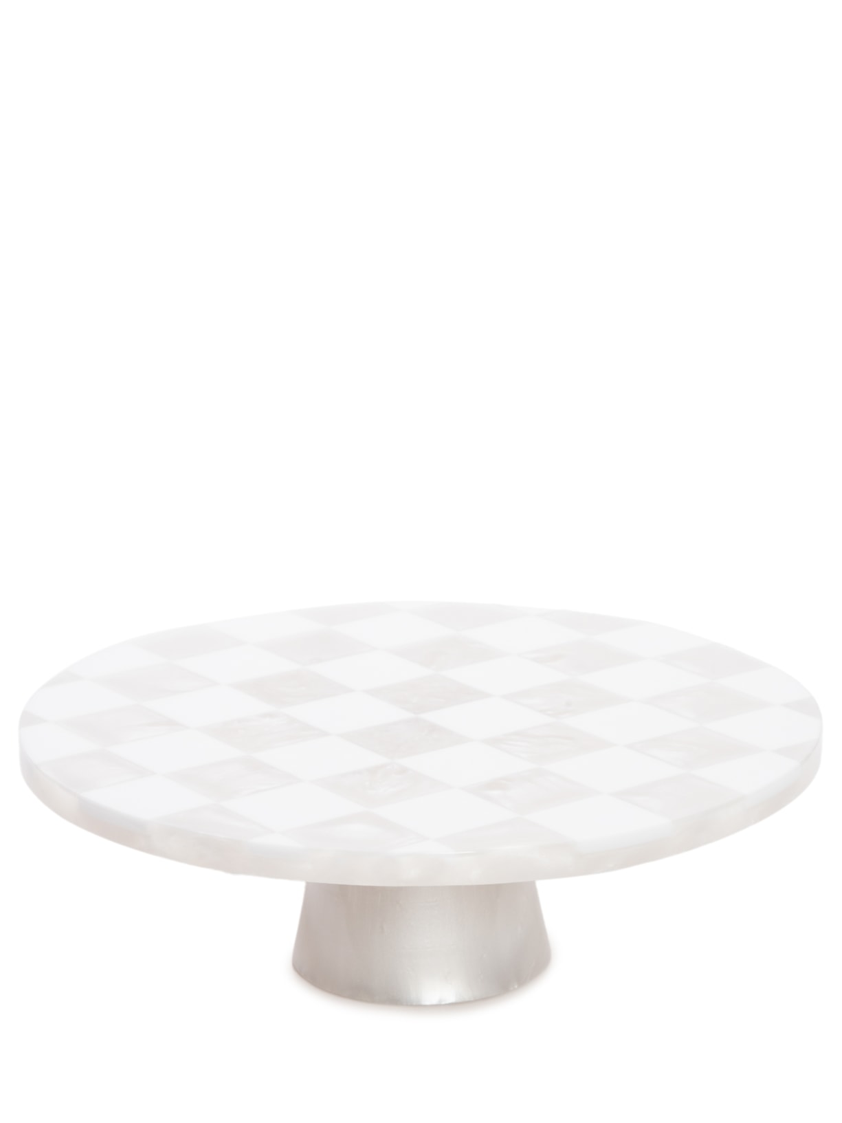 Prato Para Bolo Xadrez Médio Off White '2Home