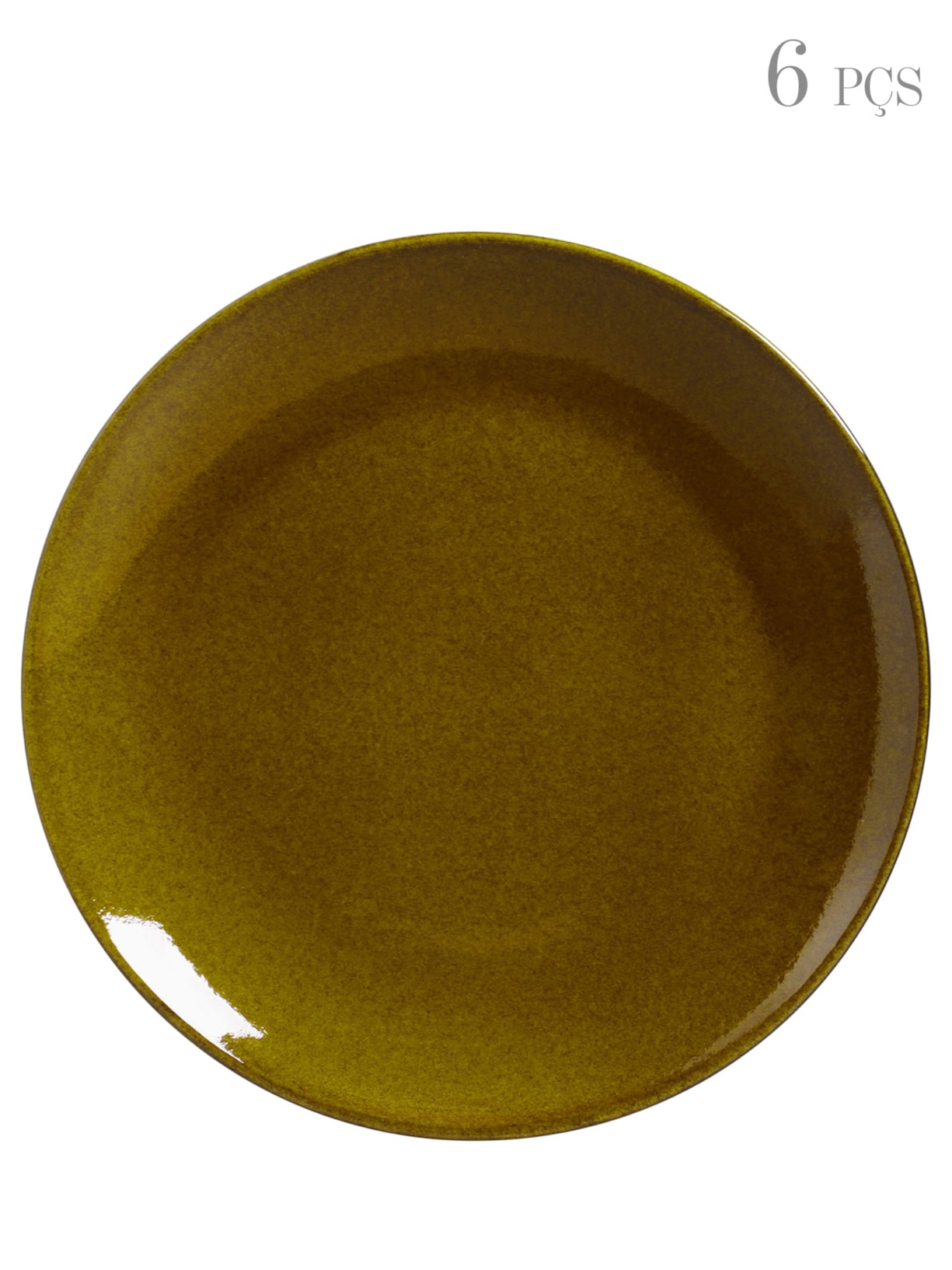 Prato Raso Coup Stoneware Âmbar - Amarelo