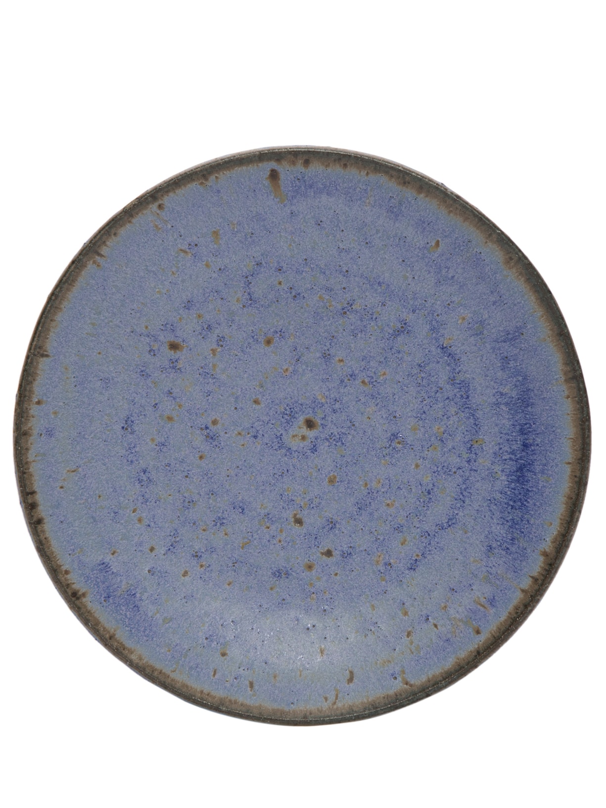 Prato Rústico Com Pé Em Cerâmica 1 Peça - Azul