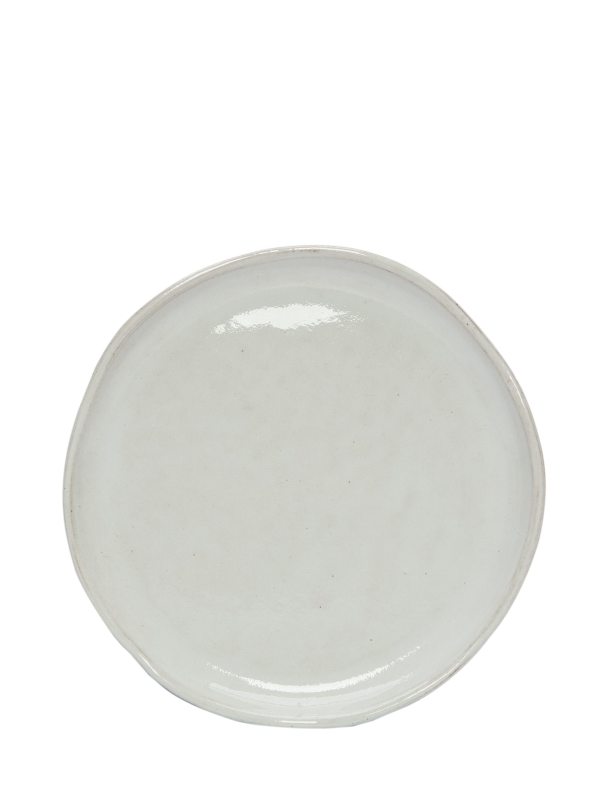 Prato Sobremesa Orgânico Em Cerâmica - Branco