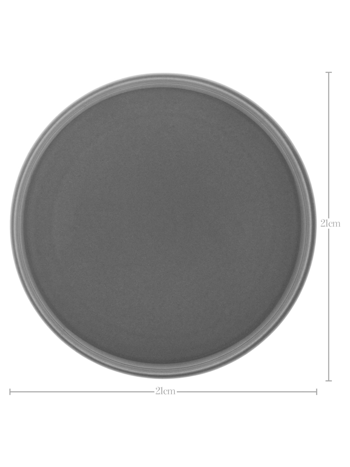 Pratos De Sobremesa Vadim Em Cerâmica 21 cm Cinza Wolff